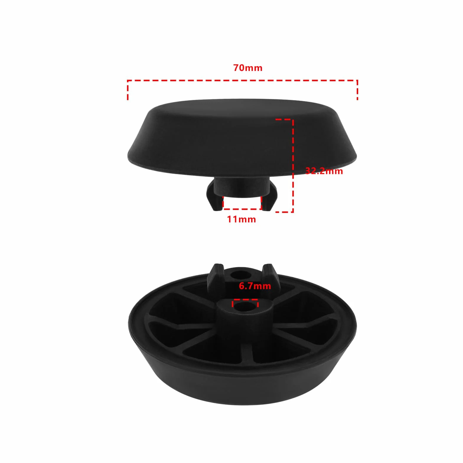ECSiNG Supporto Cuscinetto Di Sollevamento In Plastica Per Auto 51711960752 Compatibile BMW E36 318 323 325 M3 Nero