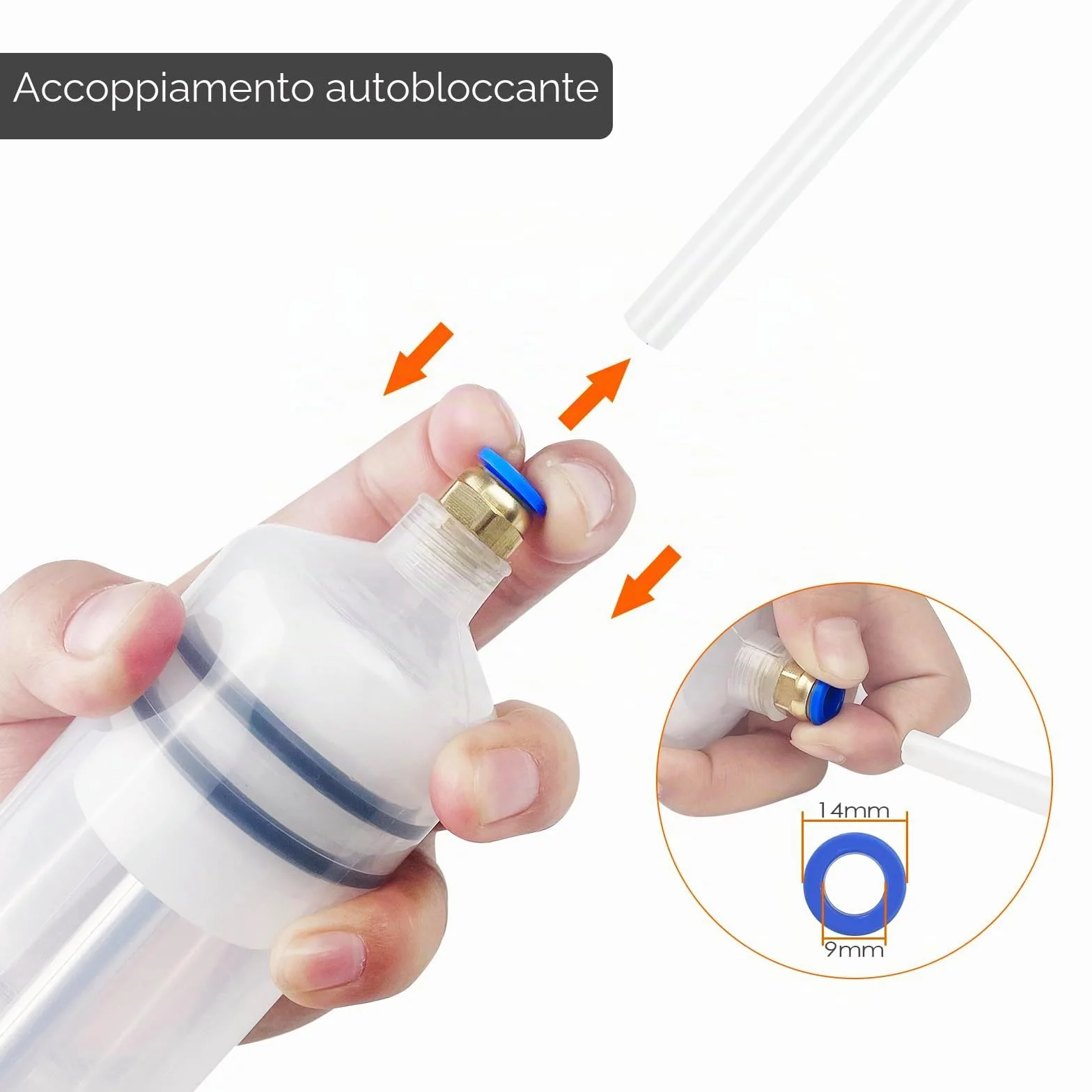 500ml Siringa di Aspirazione Dell'olio, Pompa Manuale a Siringhe, Pompa Olio Manuale, Pompas Estrattore Olio, Syringe Aspira Liquidi, per Liquido dei Freni, Oli Trasmissione
