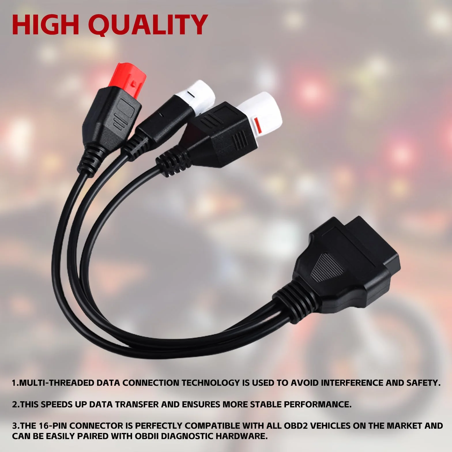 Vegena Adattatore Cavo Diagnostico OBD2 13pin 4pin 6pin a 16pin per Presa Accendisigari