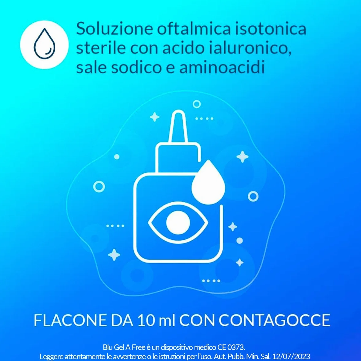 Fidia Farmaceutici Blu Gel A Free Soluzione Oftalmica Isotonica Sterile 10 ml con Acido Ialuronico