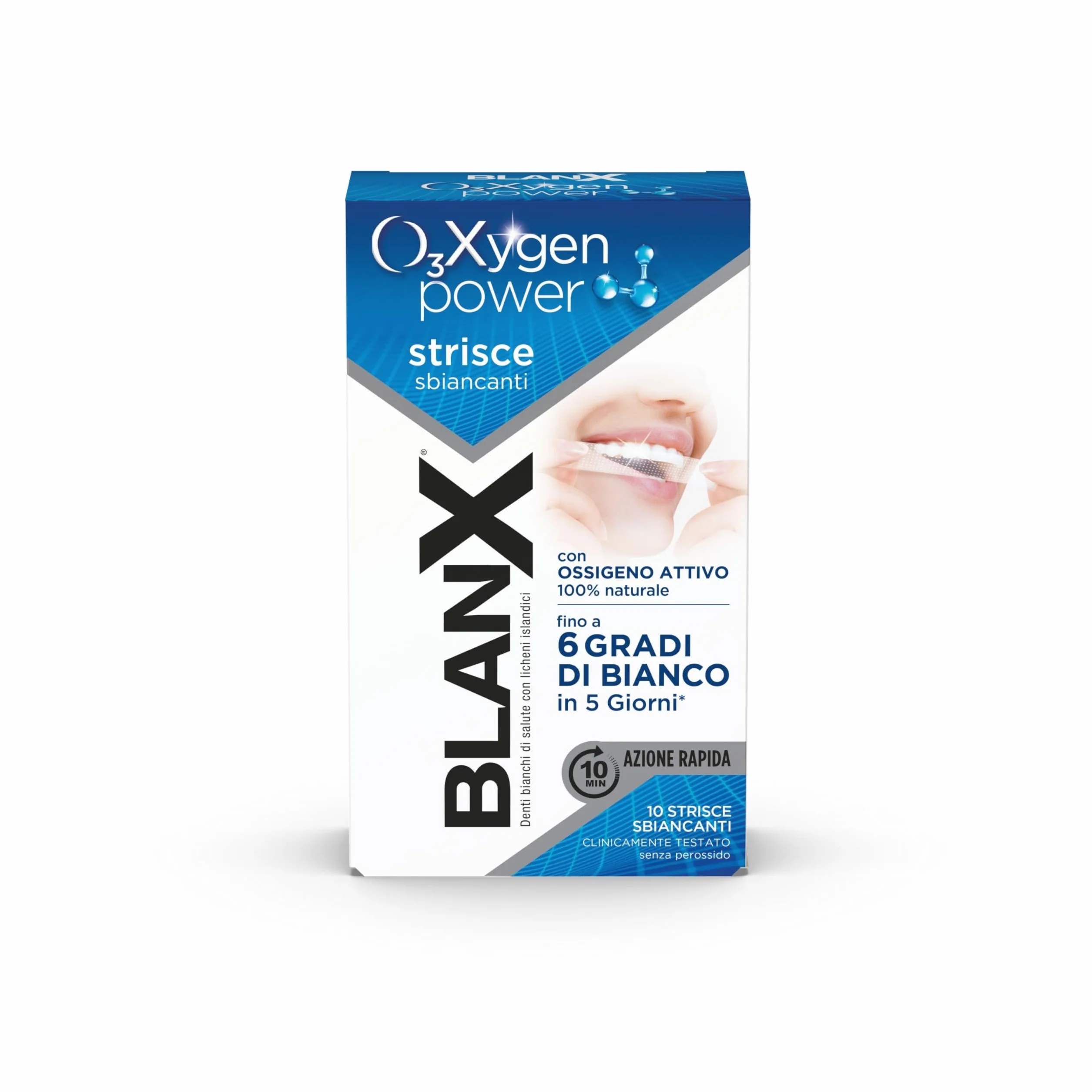 BlanX Strisce Sbiancanti O3Xygen Power Trattamento Sbiancante Ossigeno Attivo 10 Strisce