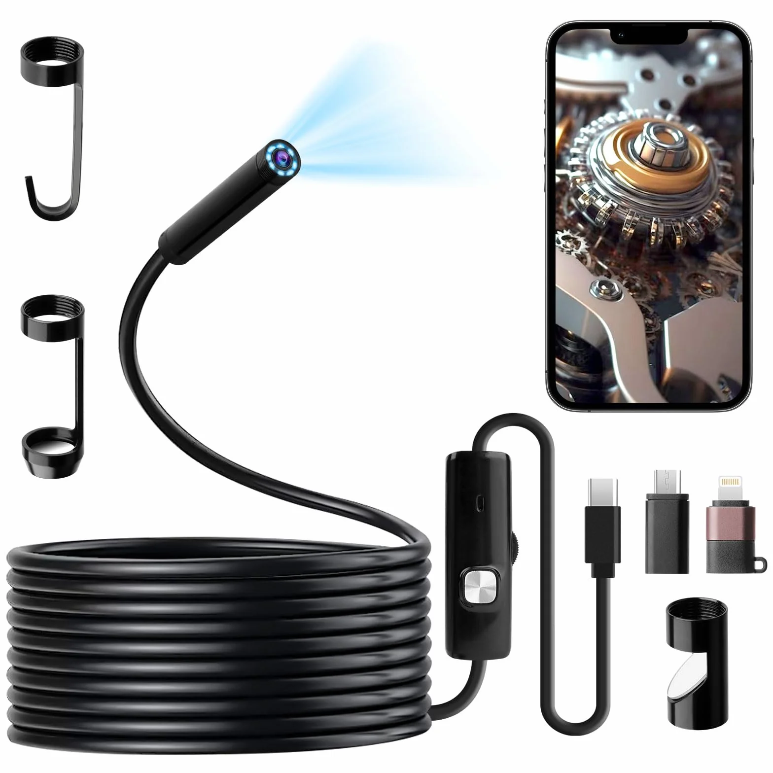 Endoscopio 1080P HD impermeabile IP67 con luce LED 5m tipo C per Android iOS tablet