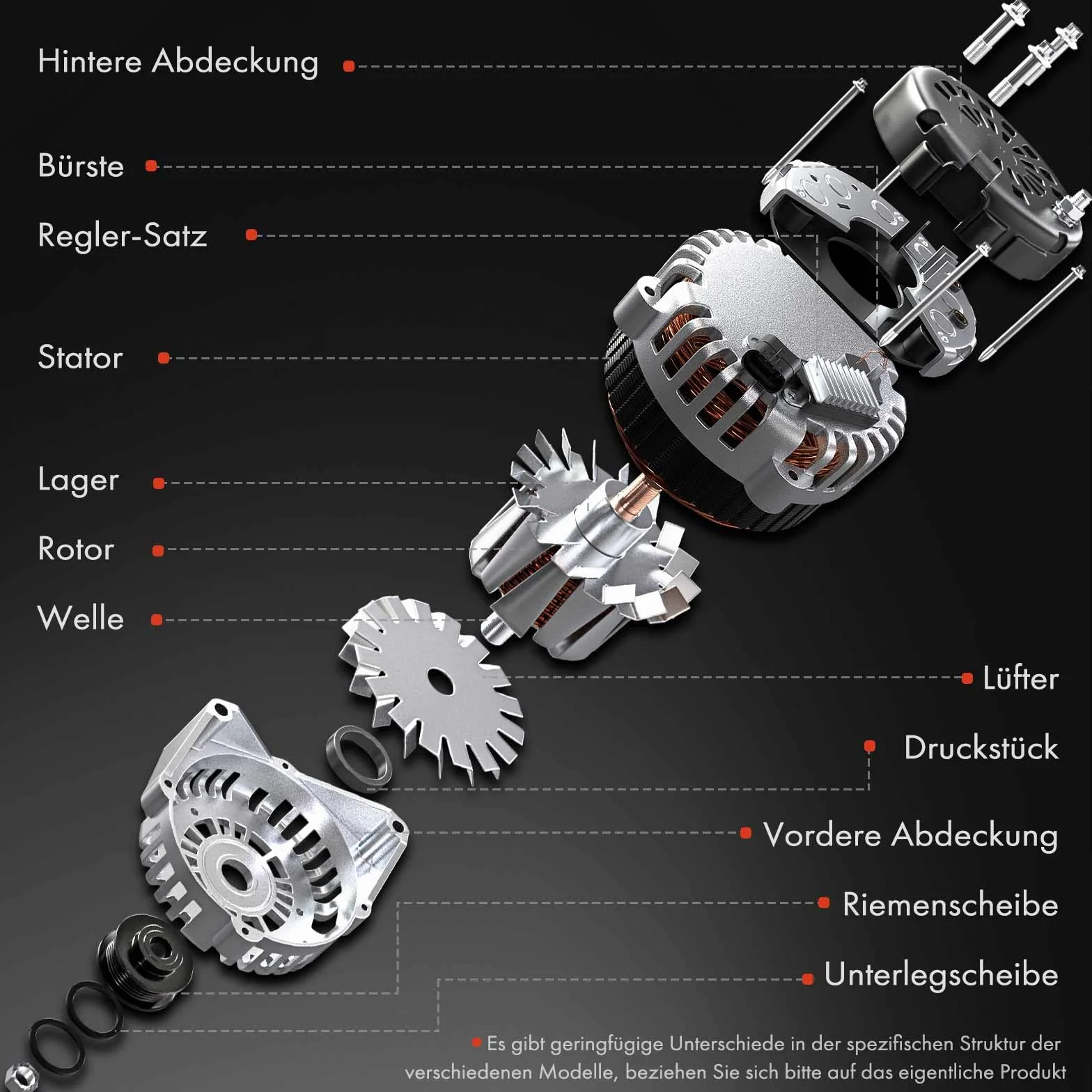 Frankberg Generatore Alternatore Benzina Compatibile con 169 1.1L-1.4L Punto 188 1.2L-1.4L Punto 199 1.4L Replace# 23266,46542889