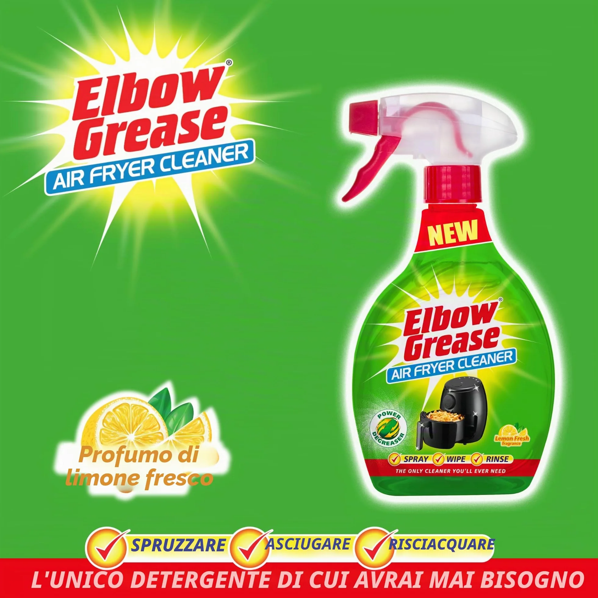 Elbow Grease Detergente per friggitrice ad aria al limone 500 ml