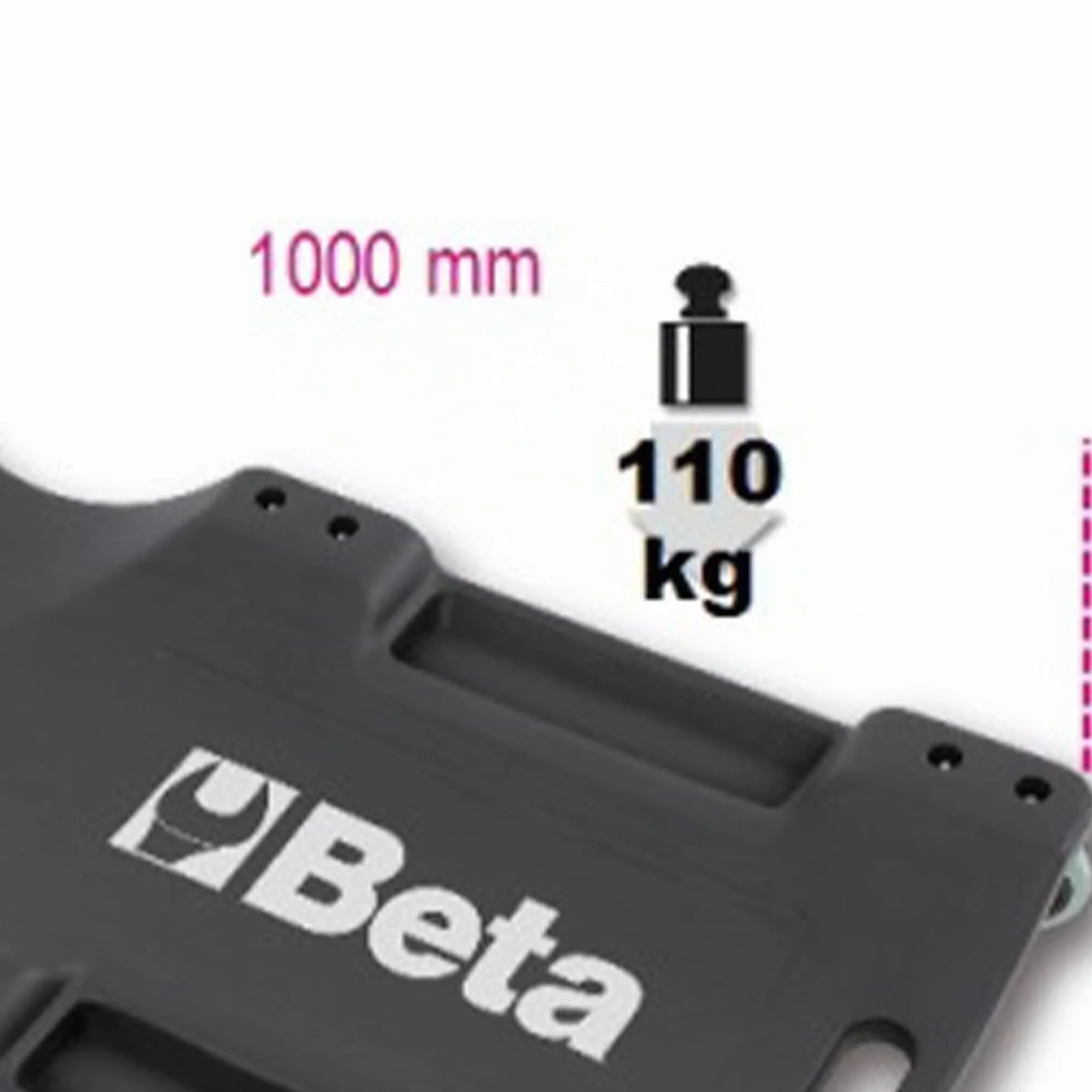 Beta 3003 Lettino Sottomacchina Scorrevole in Plastica Antiurto Ruote 120mm 4,5kg