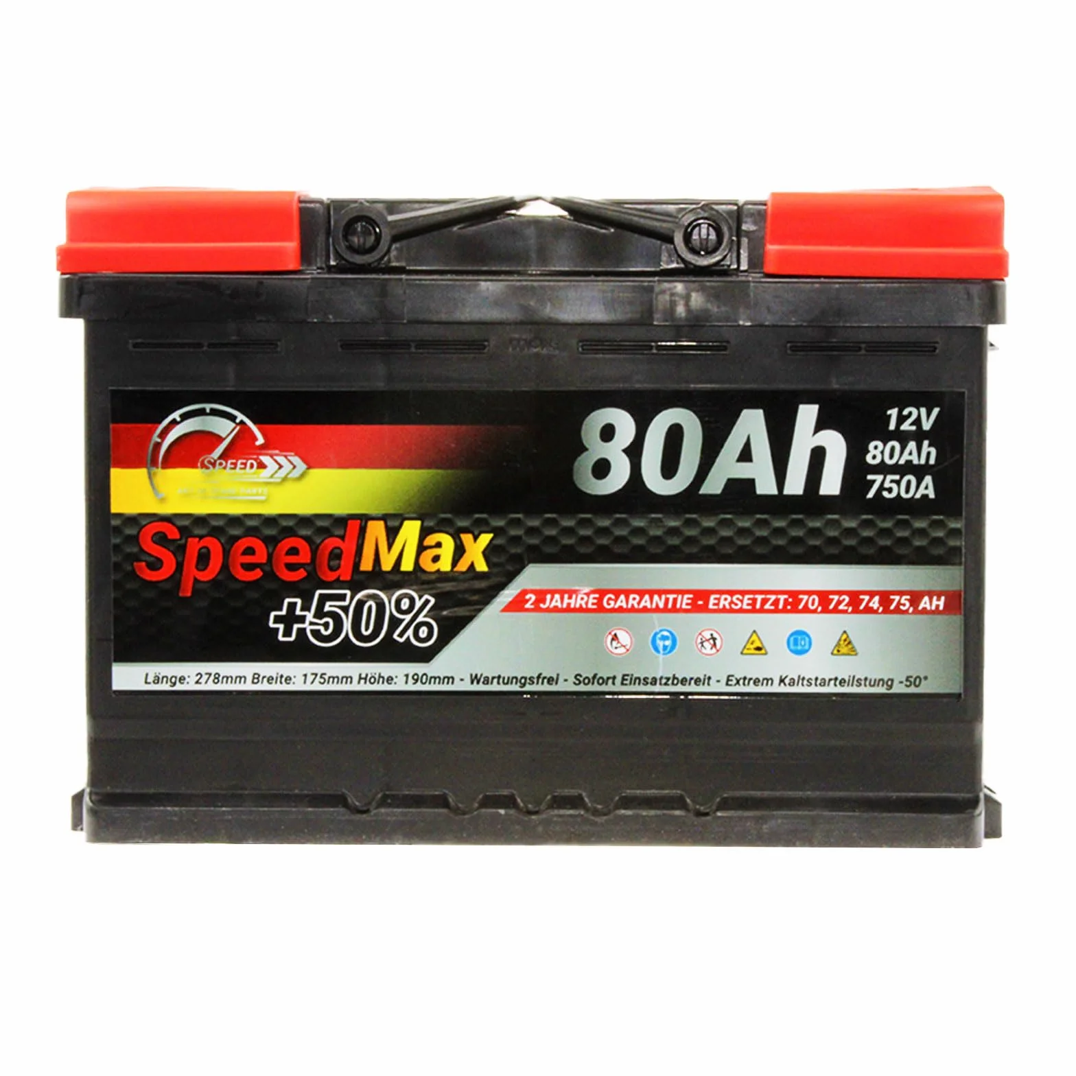 SMC Batteria Auto Speed Max L3-80Ah 750A EN 12V Polo Positivo Destra