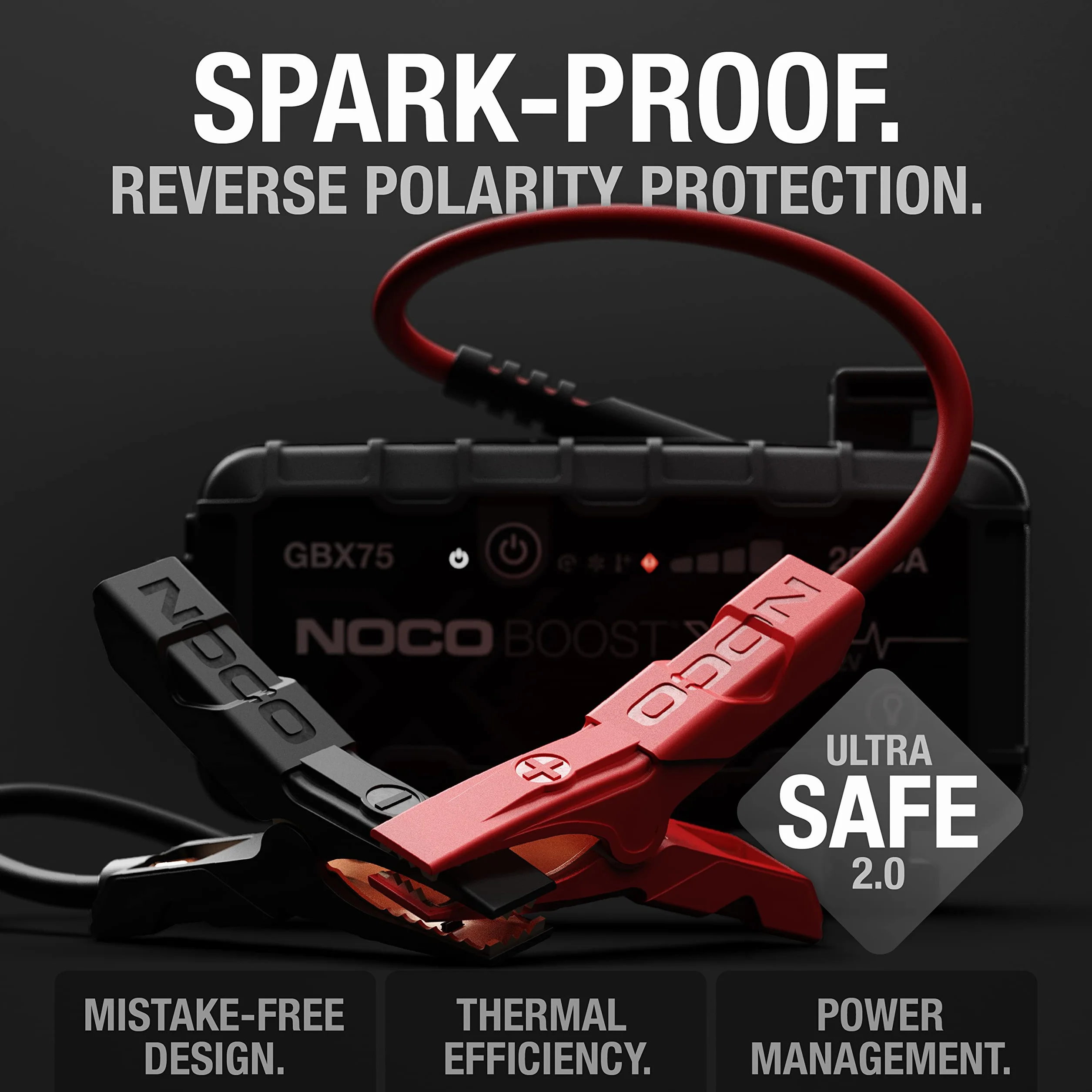 NOCO Boost X GBX75: Avviatore di Emergenza UltraSafe 2500A – Booster Batteria al Litio 12V, Caricabatteria Portatile Power Bank e Cavi Avviamento – Per Motori Benzina fino a 8.5L e Diesel fino a 6.5L