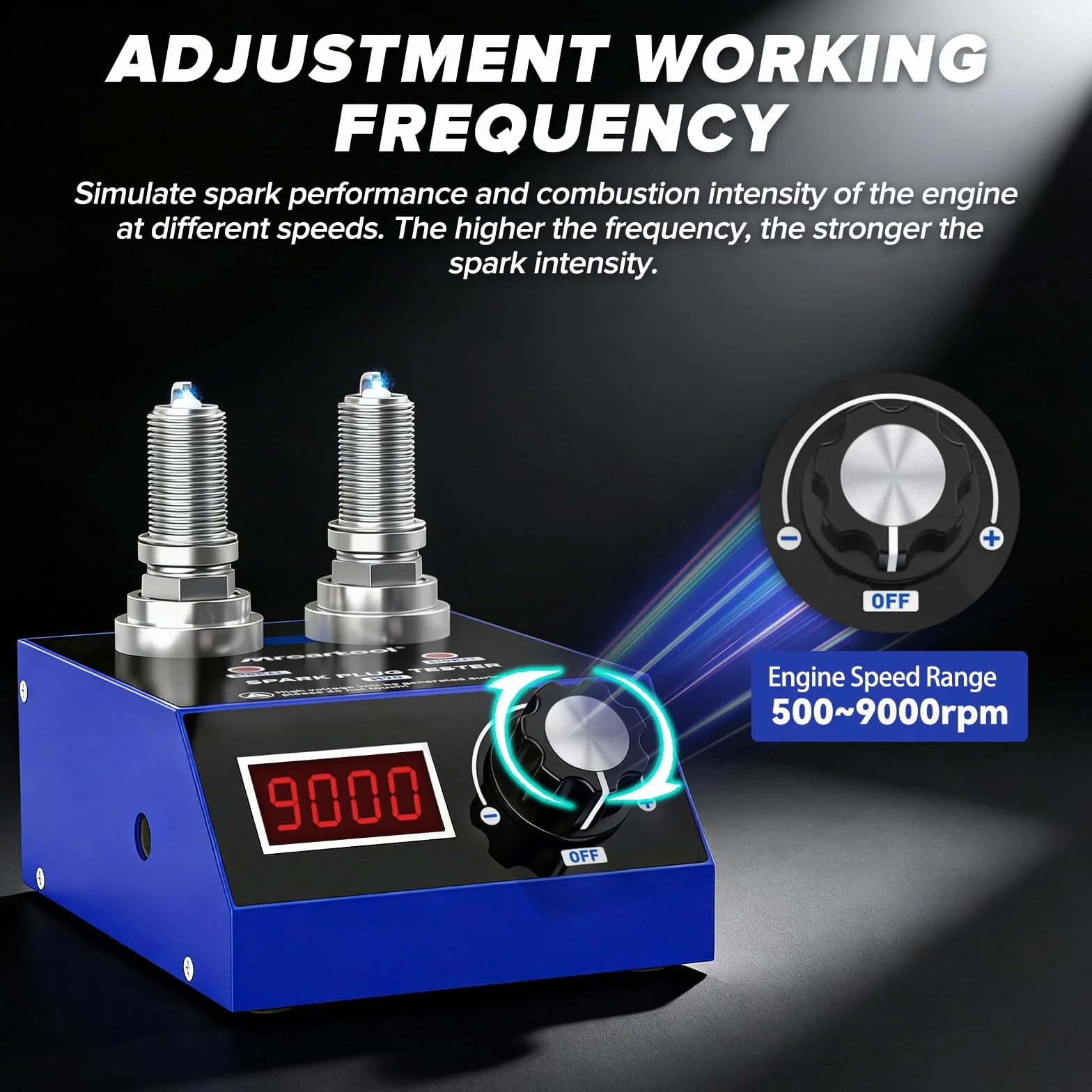 MRCARTOOL Tester accensione candele auto, analizzatore sistema doppio foro, copertura protettiva 12 mm (Klein blu)