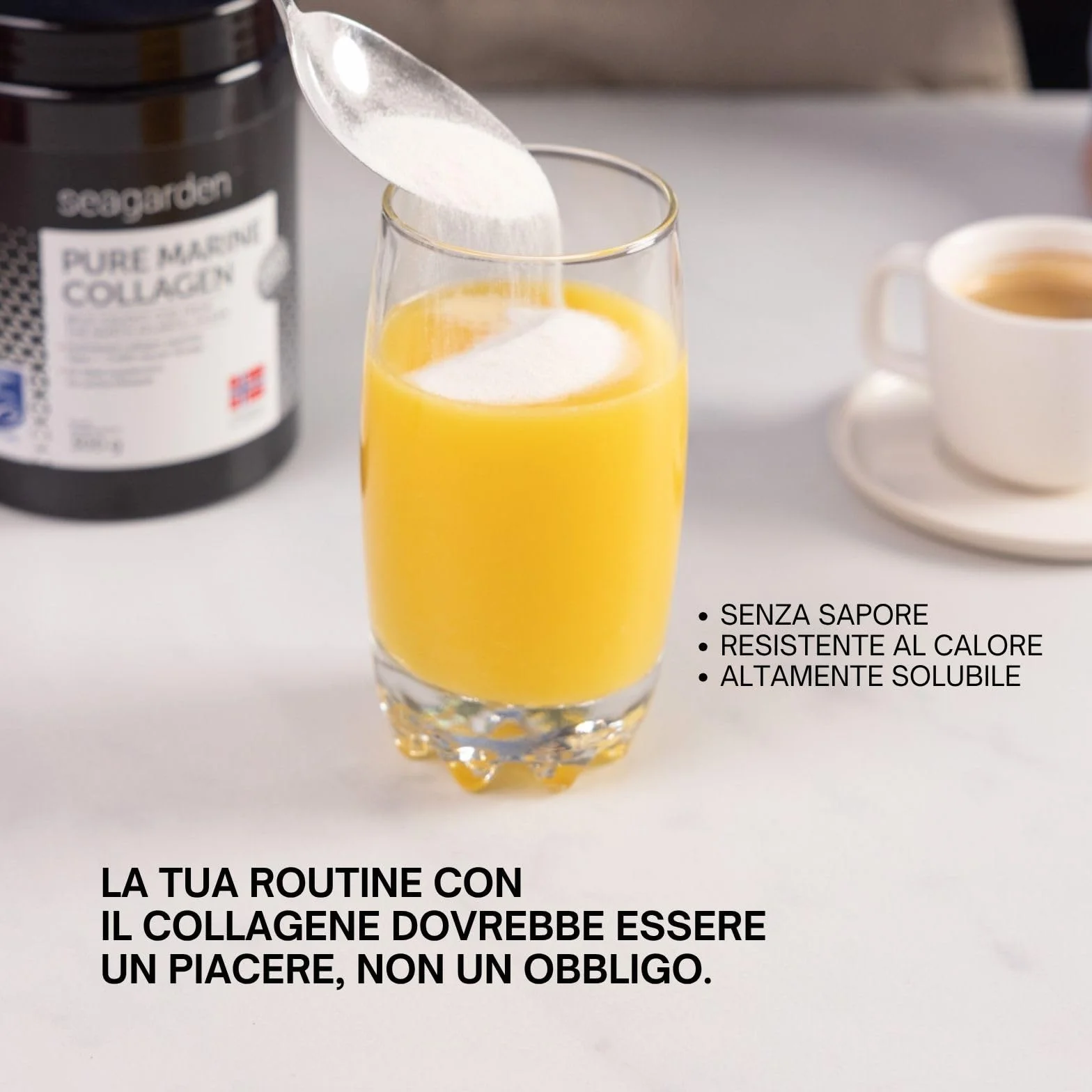 Seagarden Collagene Marino in Polvere 5000mg Integratore Capelli Pelle Ossa Articolazioni Non Aromatizzato 300g 60 porzioni