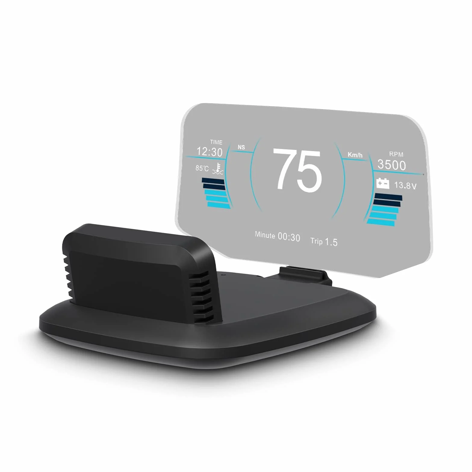 Display head-up per auto a doppio sistema, mostra molteplici funzioni, tachimetro GPS, cruscotto OBD, con molteplici funzioni di prompt