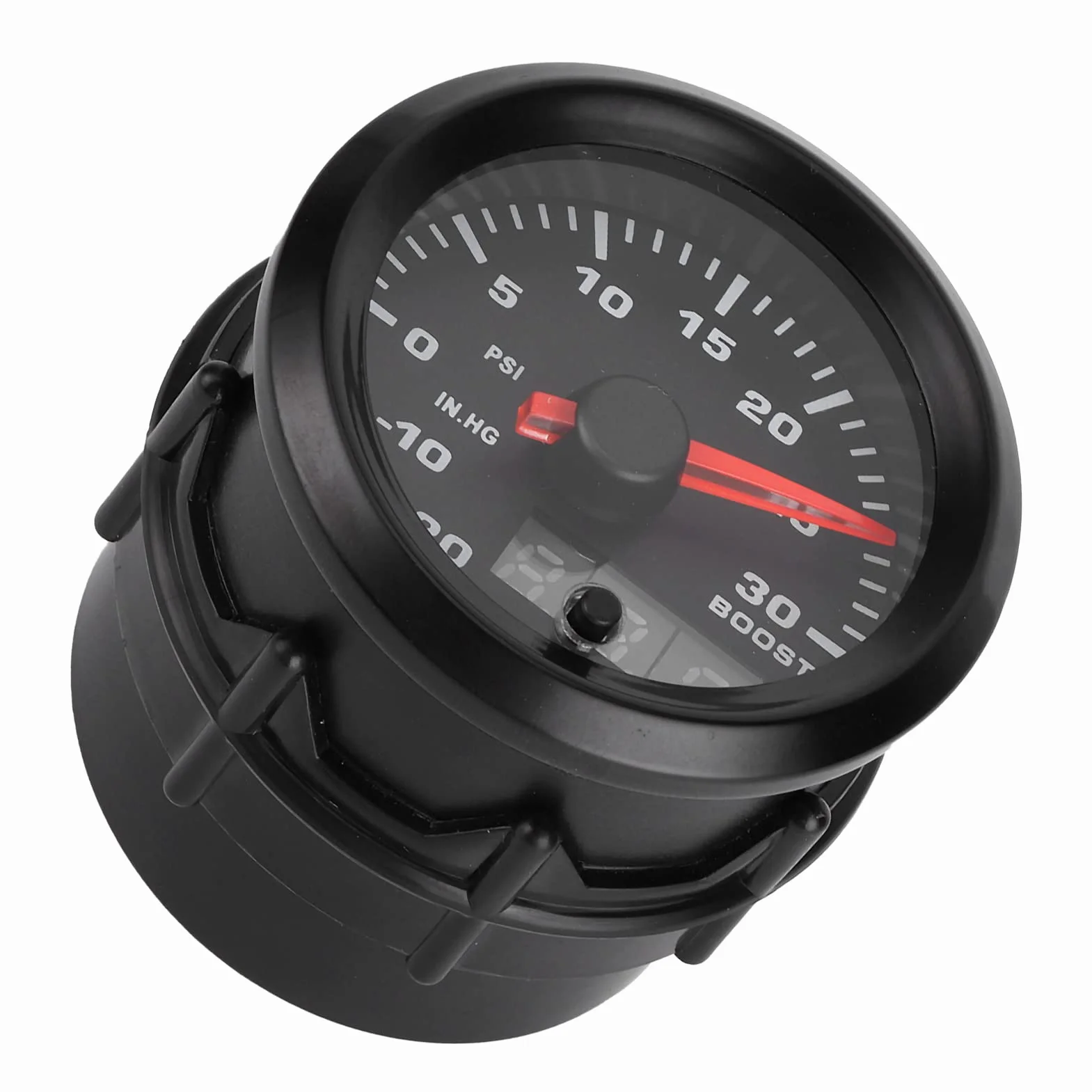 Misuratore di Pressione Turbo Boost LED Universale 2 Pollici/52 Mm a 7 Colori PSI con Display Digitale e Puntatore - Ideale per Pressione Turbo, Monitoraggio Boost
