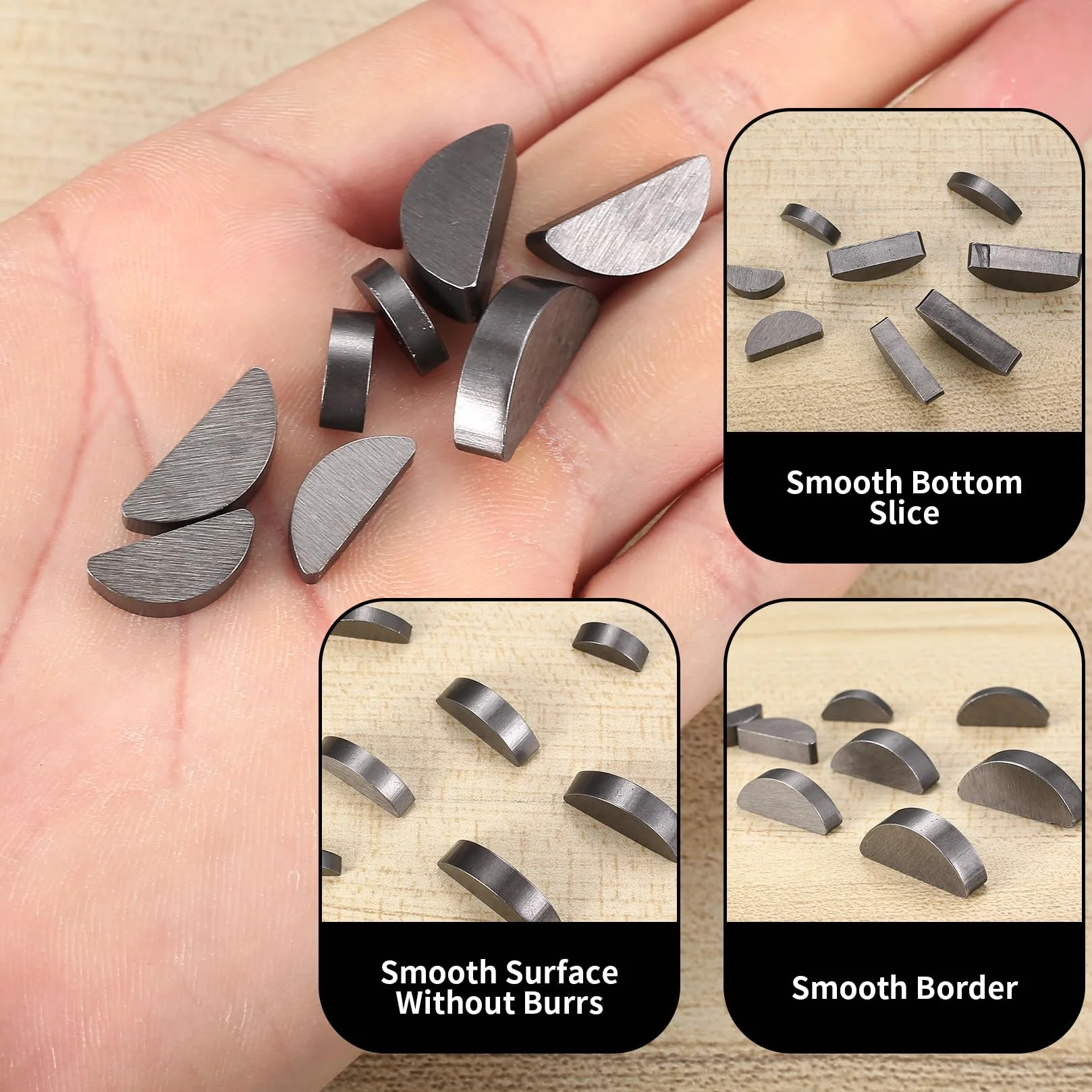 100 Pz Sedi chiavette, Set di Chiavi a Mezzaluna, Chiavi a Testa Tonda Woodruff da 3-4-5-6 mmChiavi di Comando, kit assortimento puleggia volano albero motore