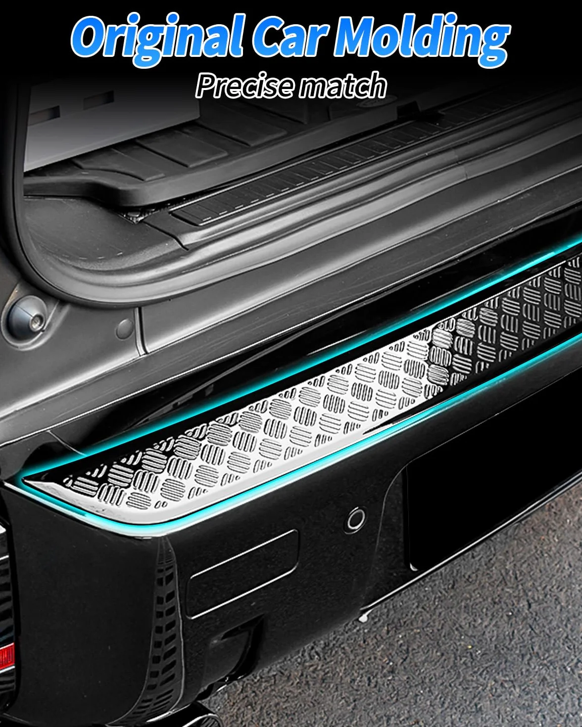 Land Rover Defender 90 110 130 2020-2025 Copertura protettiva antigraffio paraurti posteriore nero lucido