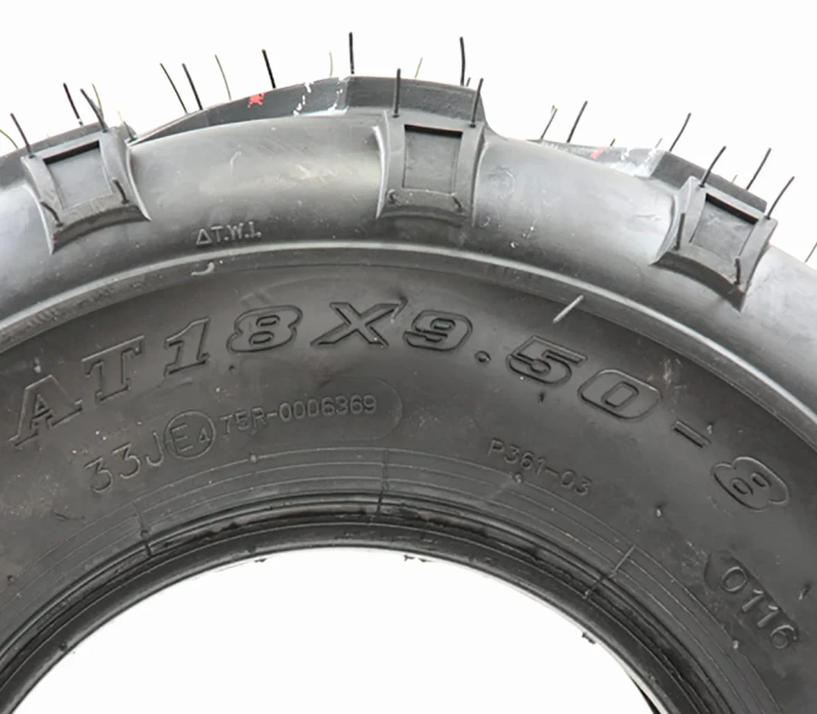 Parnells - 2 set di Pneumatici per Rimorchi Quad Senza Camera D'aria, 18x9.50-8, Pneumatici Wanda P361 a 4 Strati, Robusti Pneumatici Atv, Contrassegno E, Omologazione Stradale, Diametro Totale 455 mm