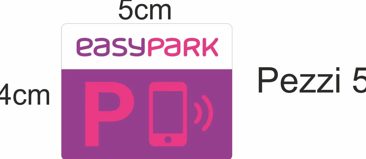 EasyPark Kit 5 Adesivi in PVC Compatti e Resistenti per Vetro Interno Auto