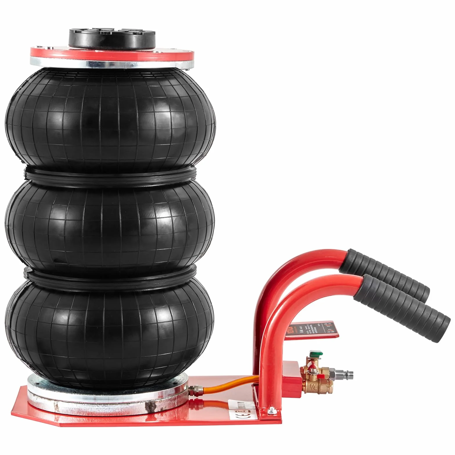 VEVOR Cric ad aria compressa, 3 tonnellate/5000 kg, cric airbag con sei tubi in acciaio, sollevamento fino a 450 mm, cric pneumatico a sollevamento rapido 3-5 s, con maniglie laterali per auto, garage