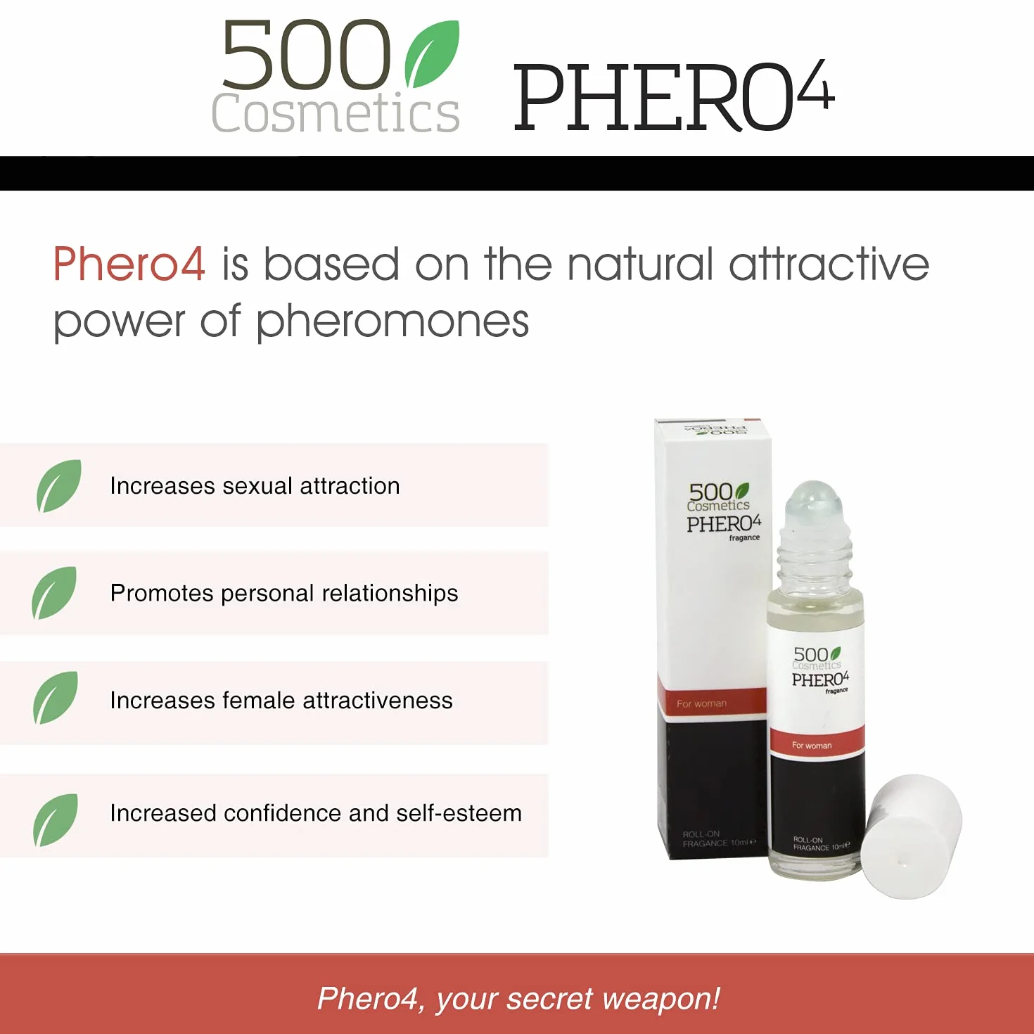 Phero 4 Donna Profumo con Feromoni per Donna 500 Cosmetics 3x10ml
