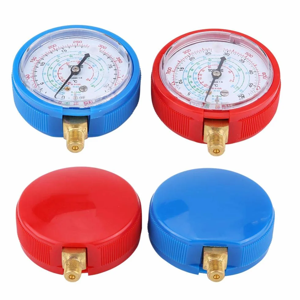 Manometro per condizionatore d'aria per auto, coppia di kit per manometro per alta e bassa pressione refrigerante R410A R134A R22
