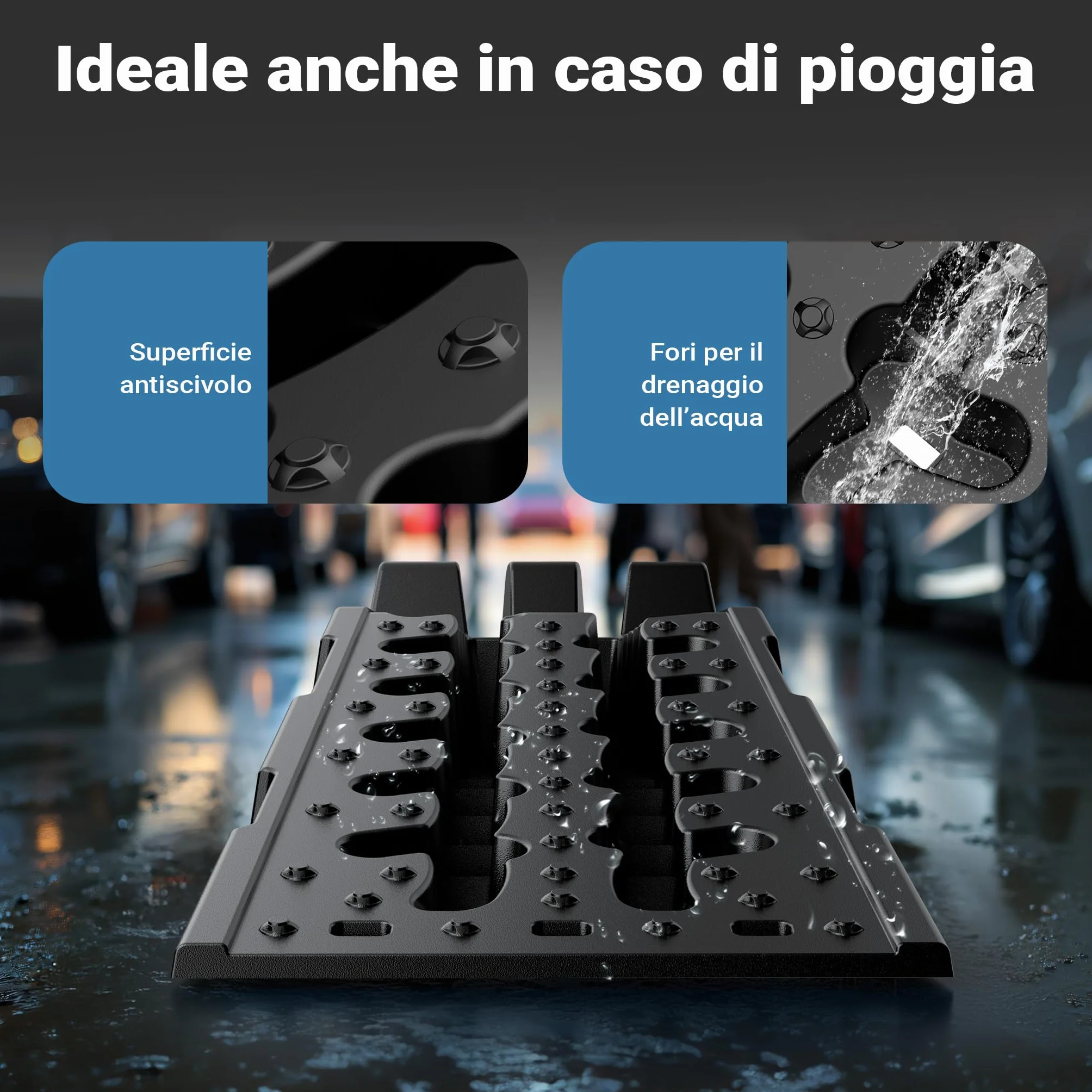 XPOtool Cunei livellatori auto veicoli 2 pz. max 5 t Rampa di livellamento in plastica
