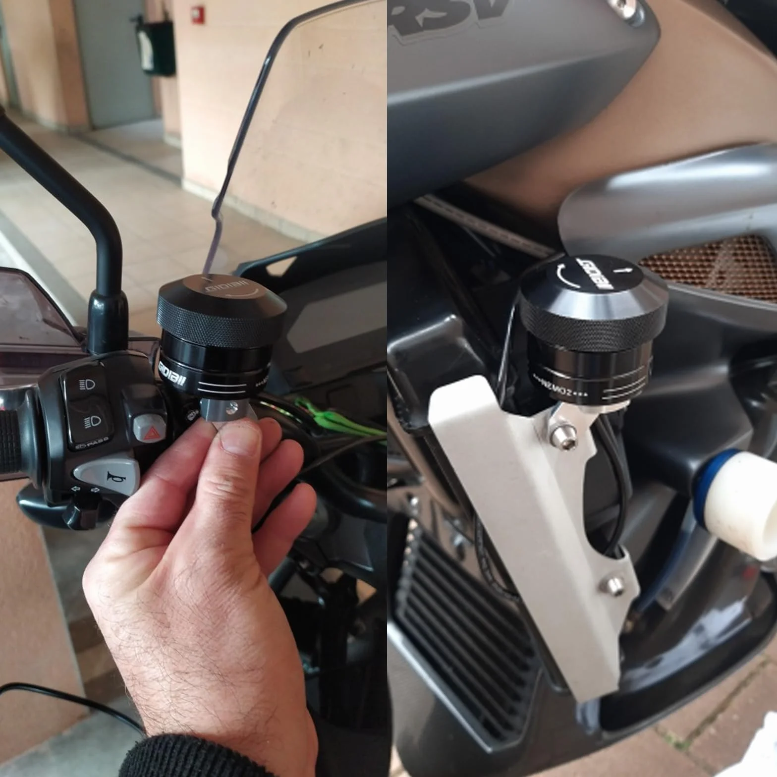 Olio lubrificante per catena moto, con controllo manuale automatico, parte della tazza dell'olio della moto (grigio)