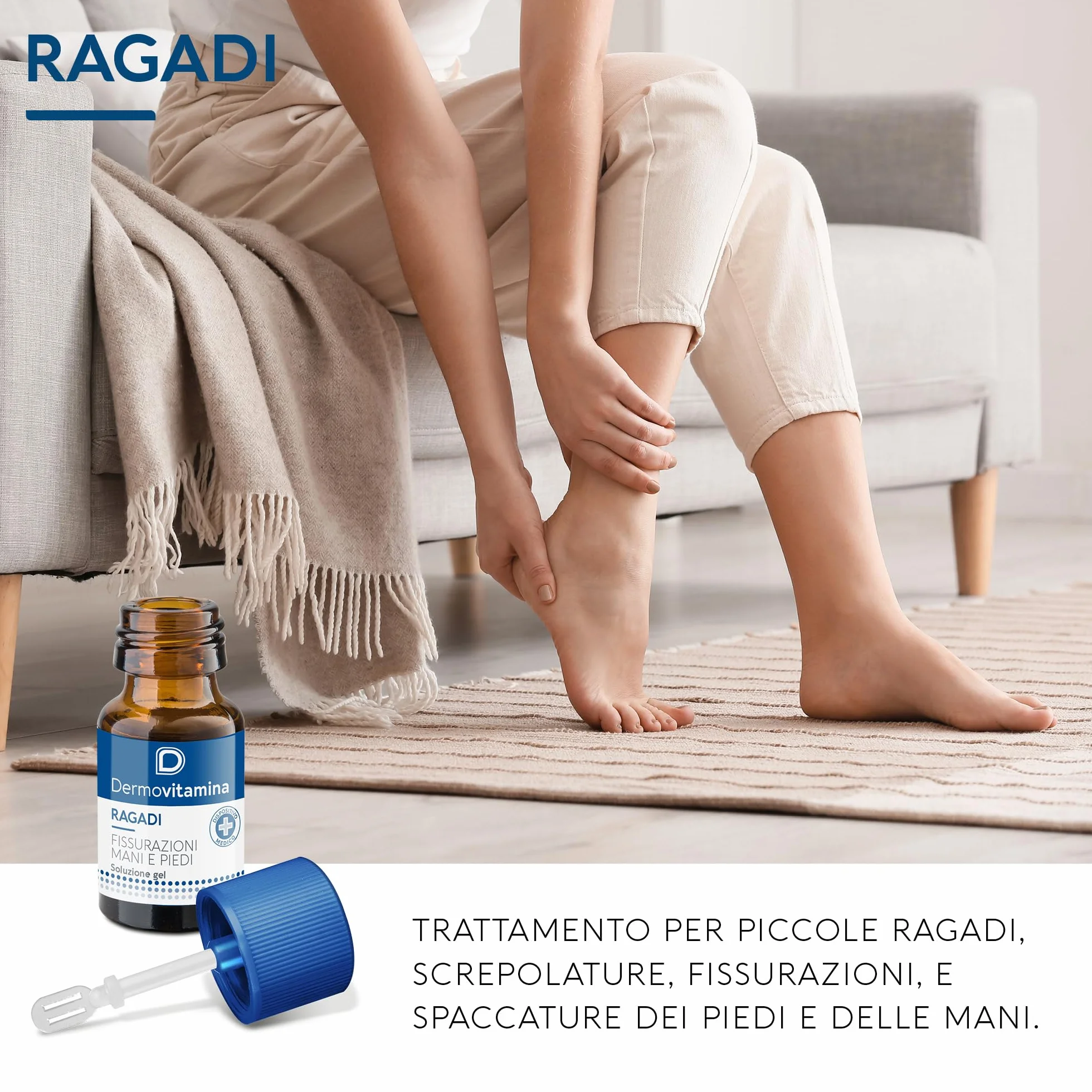 Dermovitamina Ragadi Gel Mani e Piedi con Vitamina E e Olio di Ricino - 3 ml