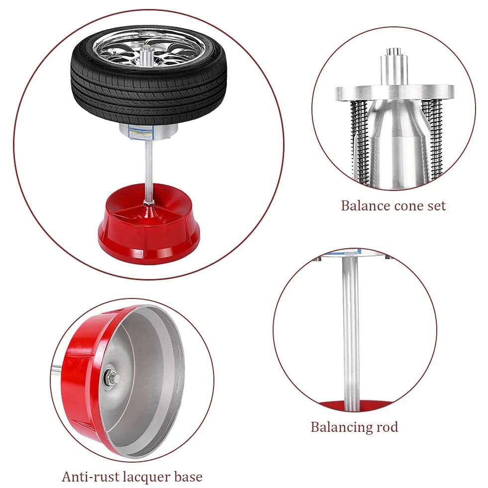 Ejoyous Equilibratrice Pneumatici, Mozzi Portatili per Camion per Auto Bilanciatore di Pneumatici, per Ruote a Bolla, Equilibratrice per Ruote per Auto, Equilibratrice per Ruote per Camion