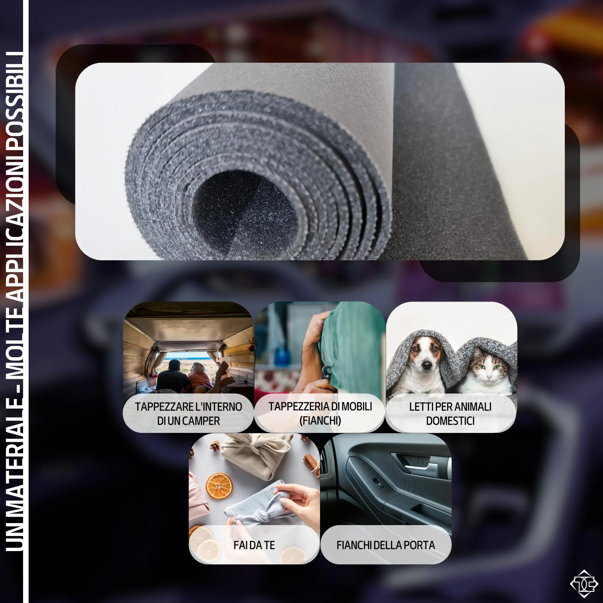 TAPHICEROS Tettuccio Per Auto, Grigio Scuro, 400cm x 180cm, Venduto Al Metro Tetto Per Rivestimento Auto, Ristrutturazione, Rivestimento Interno, Tessuto Per Auto, Caravan, Barca, Campeggio, Fai Da Te