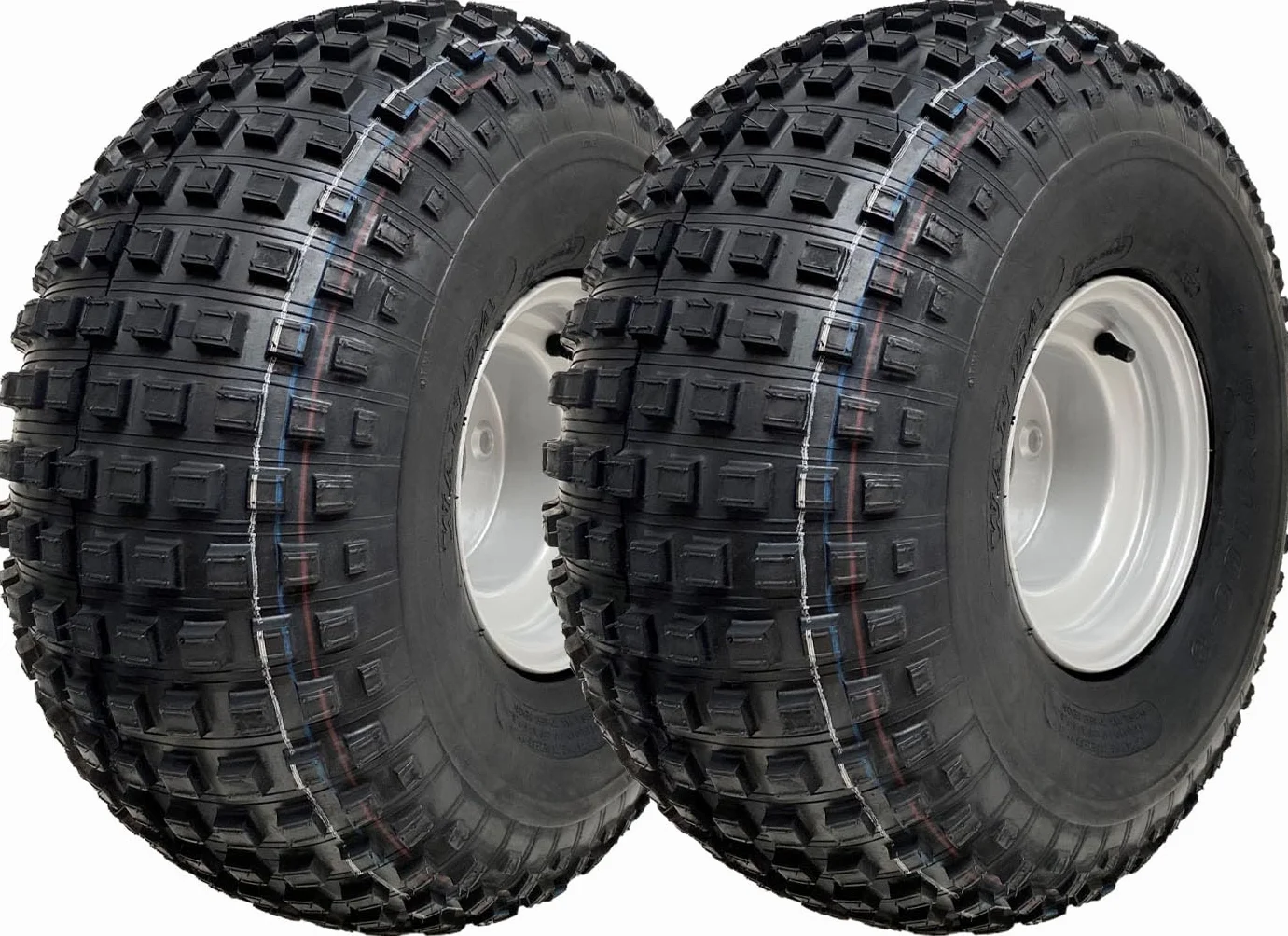 Ruote e Pneumatici Completi 22x11.00-8 2 Set Wanda 4 Strati, 4 Prigionieri 100 mm PCD, Diametro 538 mm, Larghezza 270 mm