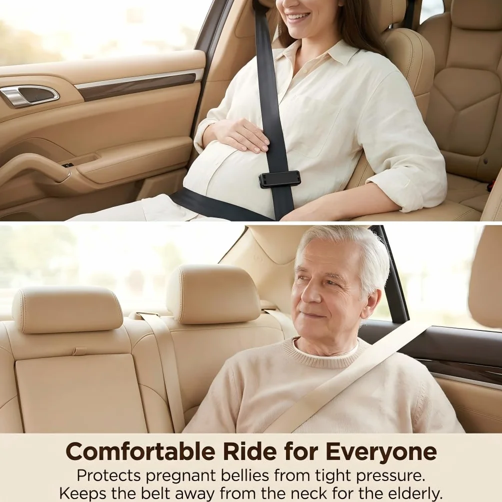 Confezione da 2 clip per cinture di sicurezza per auto, fermi universali per cinture di sicurezza, regolatori per cinture di sicurezza, supporti per cinture di sicurezza per prevenire la pressione sul