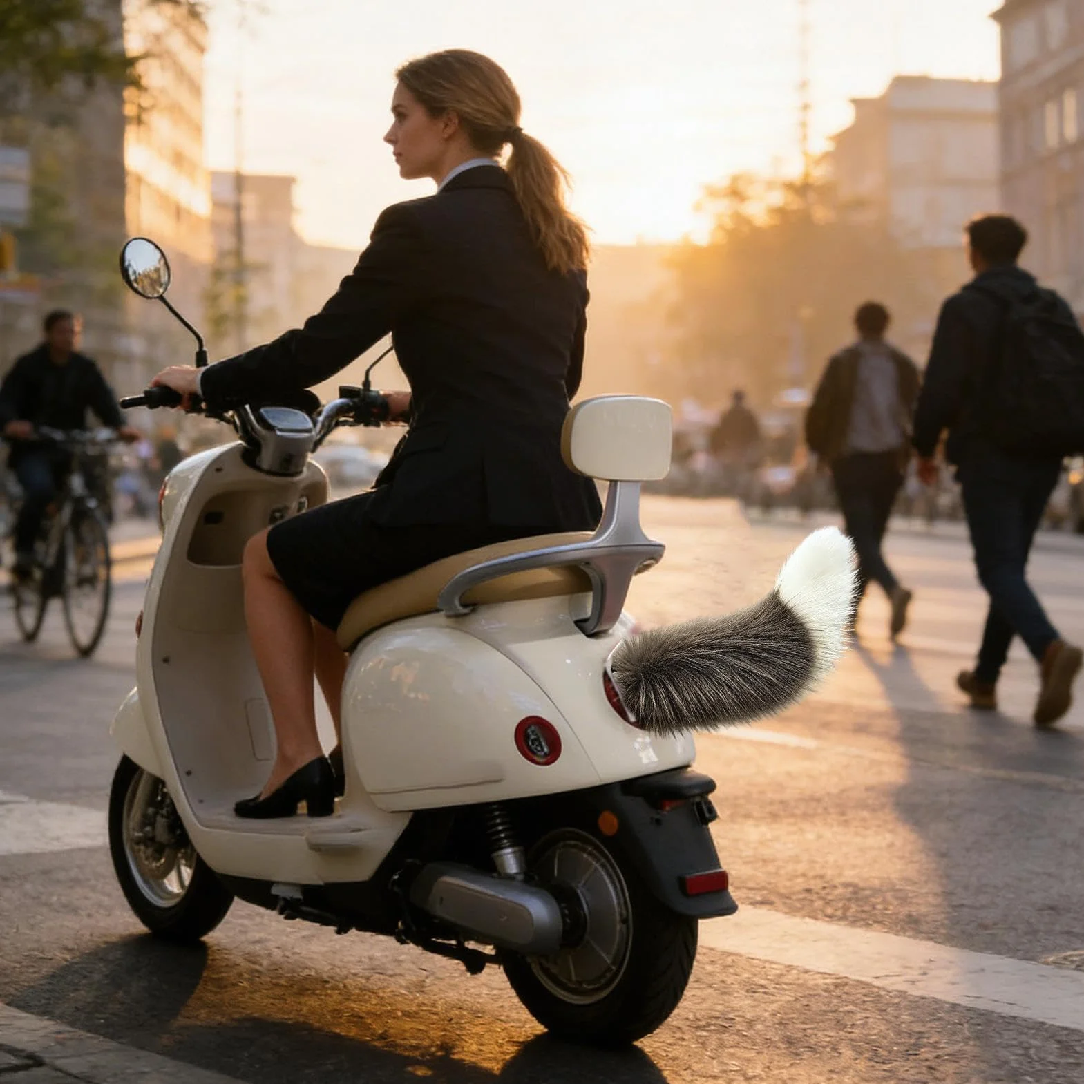 Coda Mobile Elettrica con Telecomando | Coda Scodinzolante Telecomandata Ricaricabile Decorazione Realistica Carina,Decorazione per Esterni Auto | Per Camper SUV Moto Viaggi Casa Vacanze Feste Di Comp