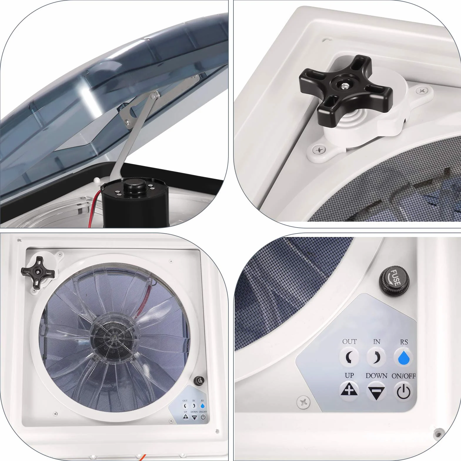 Ventola di Ventilazione per Camper 12V 3 Velocità con Sensore Pioggia e Telecomando