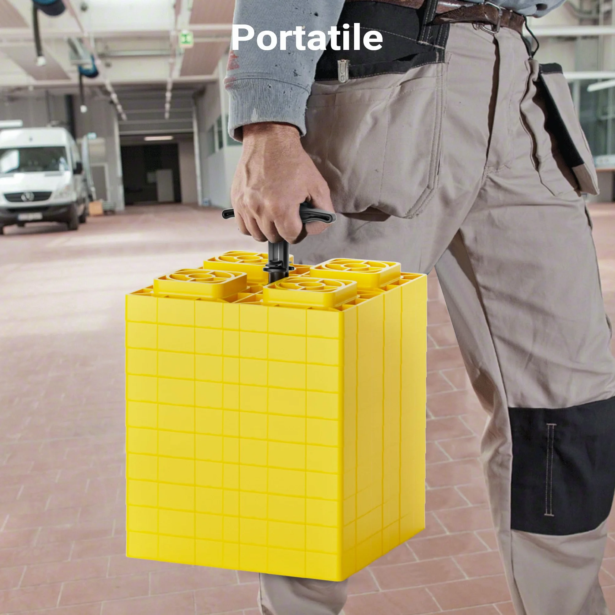 Wiltec Piastre di appoggio, Set 10 pedane di livellamento, Portata 13,5 t, impilabili, Altezza 11,4 cm, per Camper