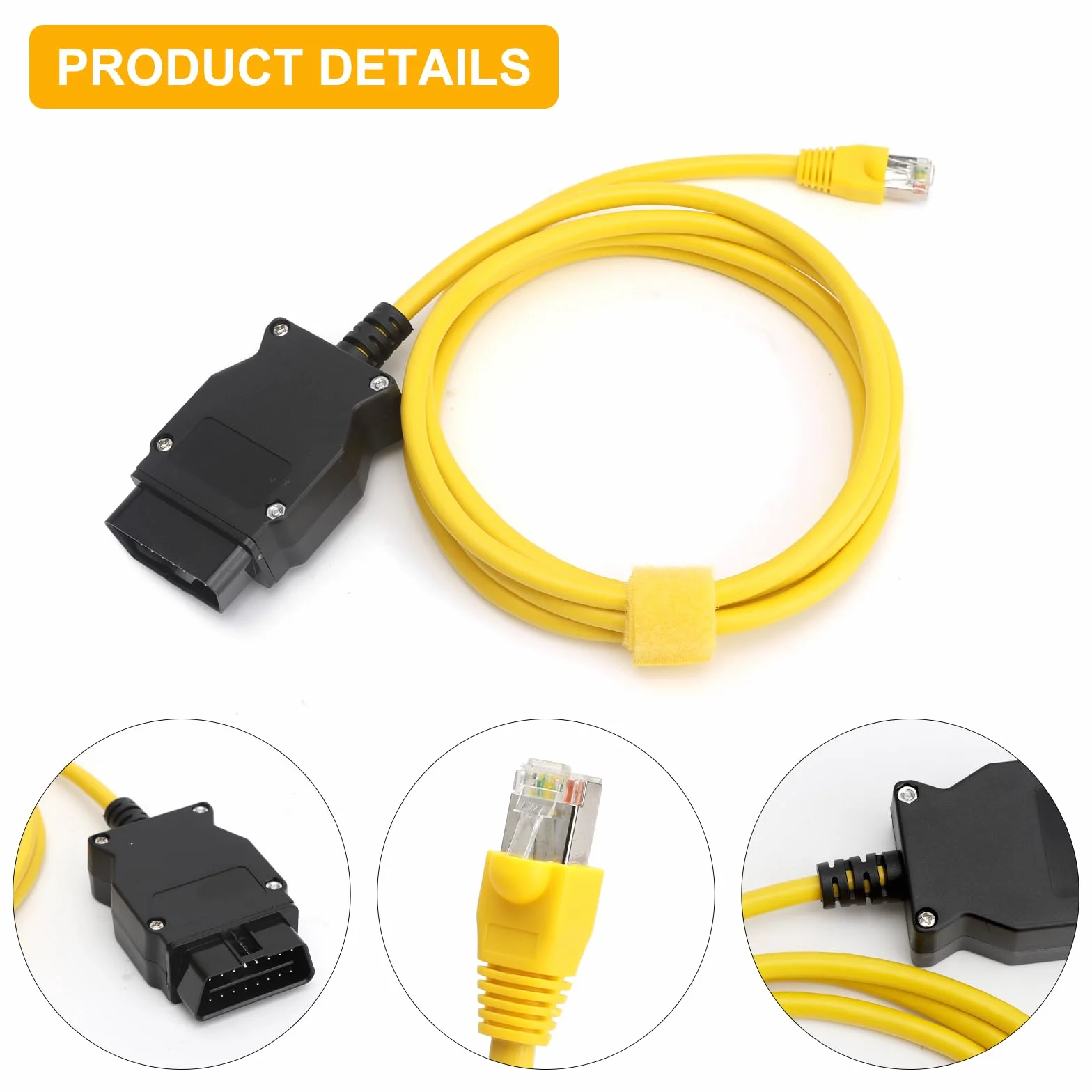 VOSSOT Cavo ENET OBD2 per BMW Serie F - Codifica Plug & Play con adattatore RJ45 Ethernet, compatibile con E-SYS