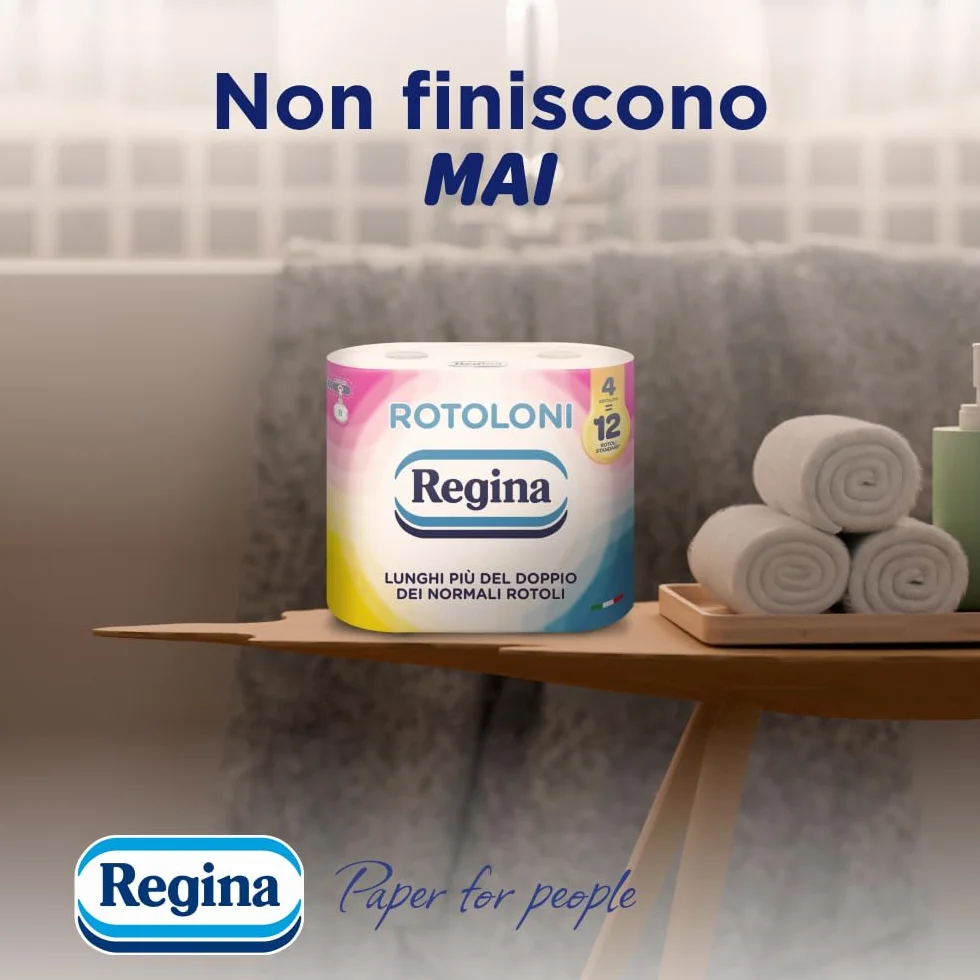 Regina Rotoloni 4 Maxi Rotoli Carta Igienica 500 Fogli 2 Veli FSC