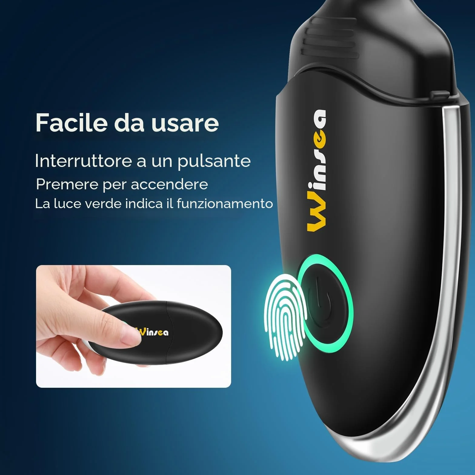Winsea Rasoio per naso e orecchie, ricaricabile USB, impermeabile, ad alta precisione
