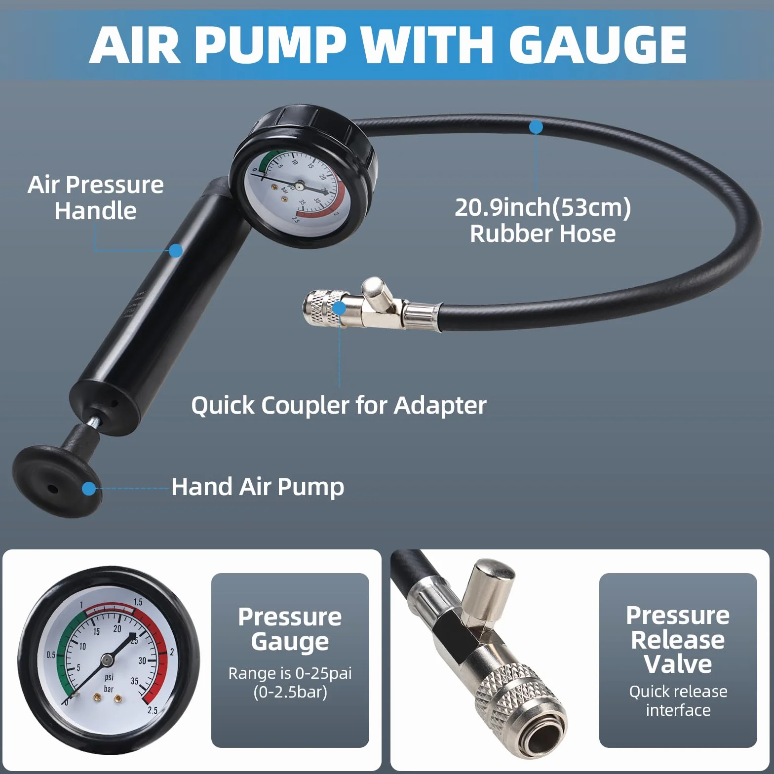 BOOMSTART Tester di pressione del radiatore universale 28Pcs Kit per sistema di raffreddamento sottovuoto per auto Audi VW BMW