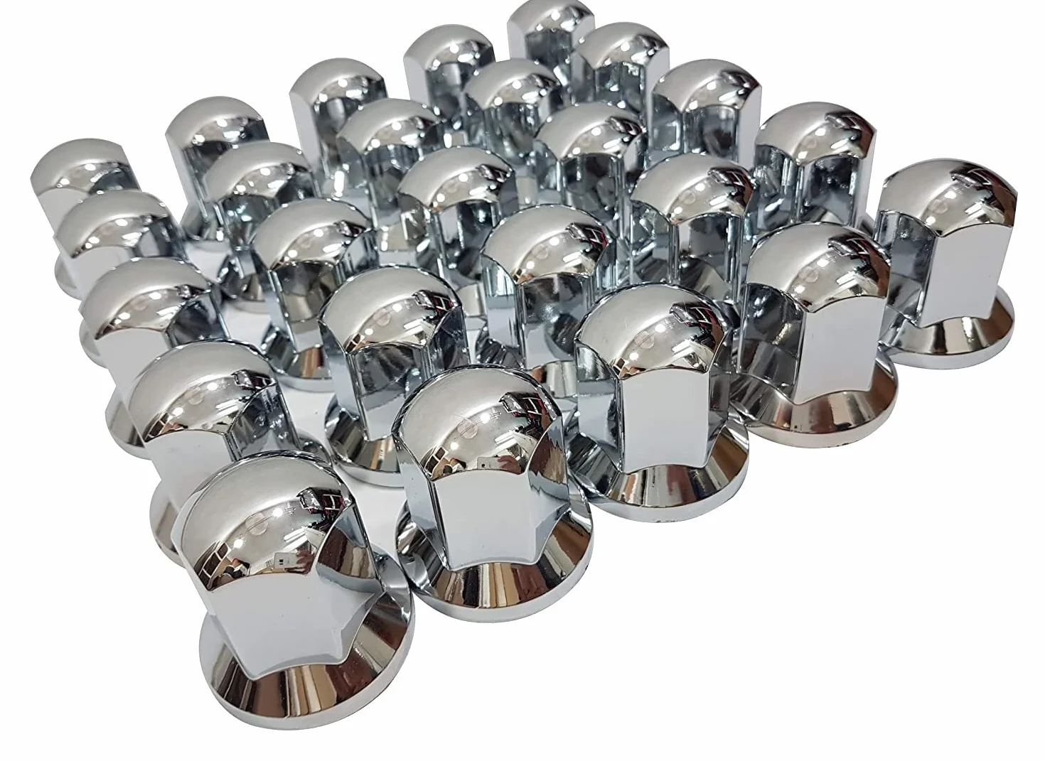Copribulloni per ruote in plastica cromata LUX 32 mm 60 pezzi