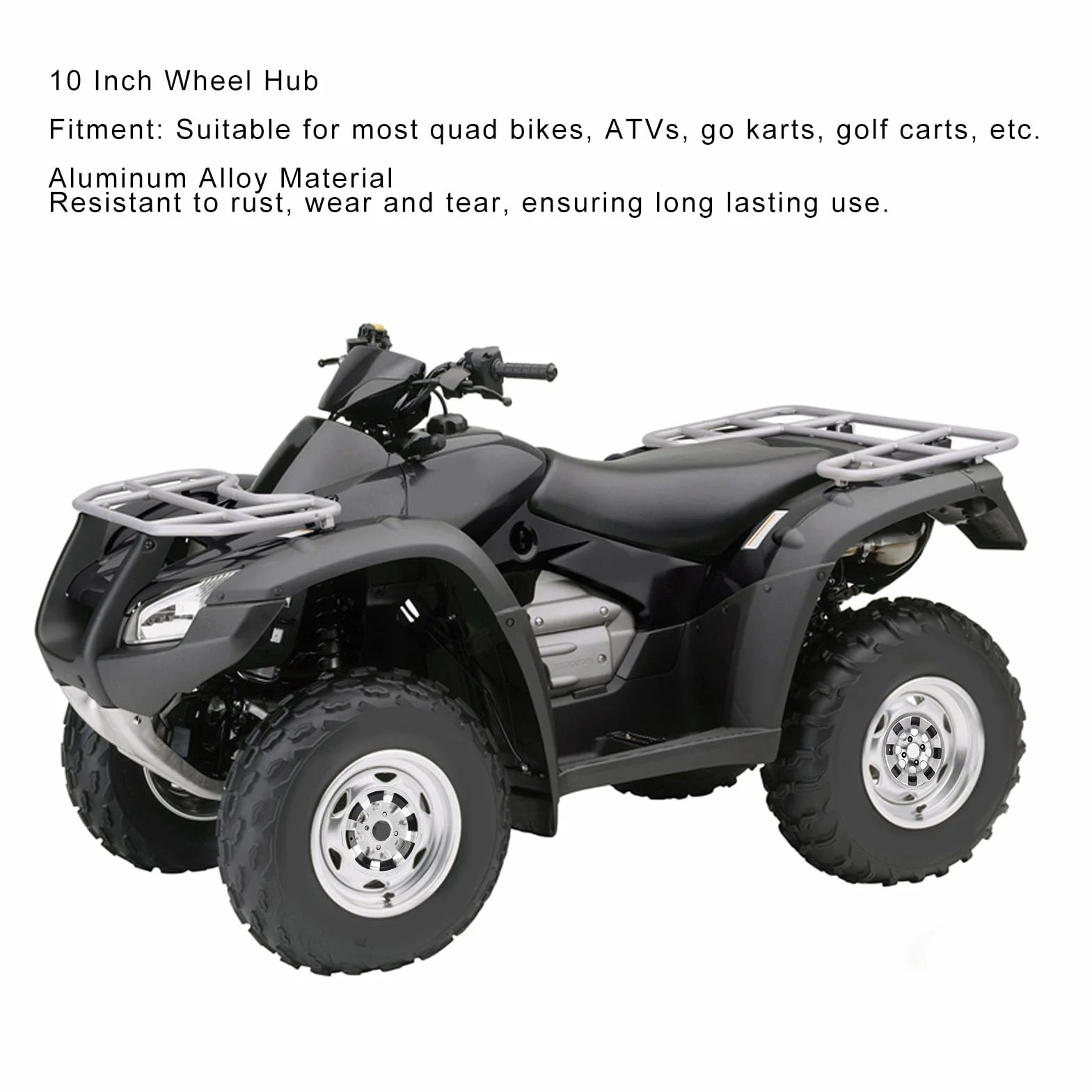 Fabater Cerchione ATV 10 Pollici, Ruote in Lega di Alluminio con 4 Fori per Quad, Go Kart