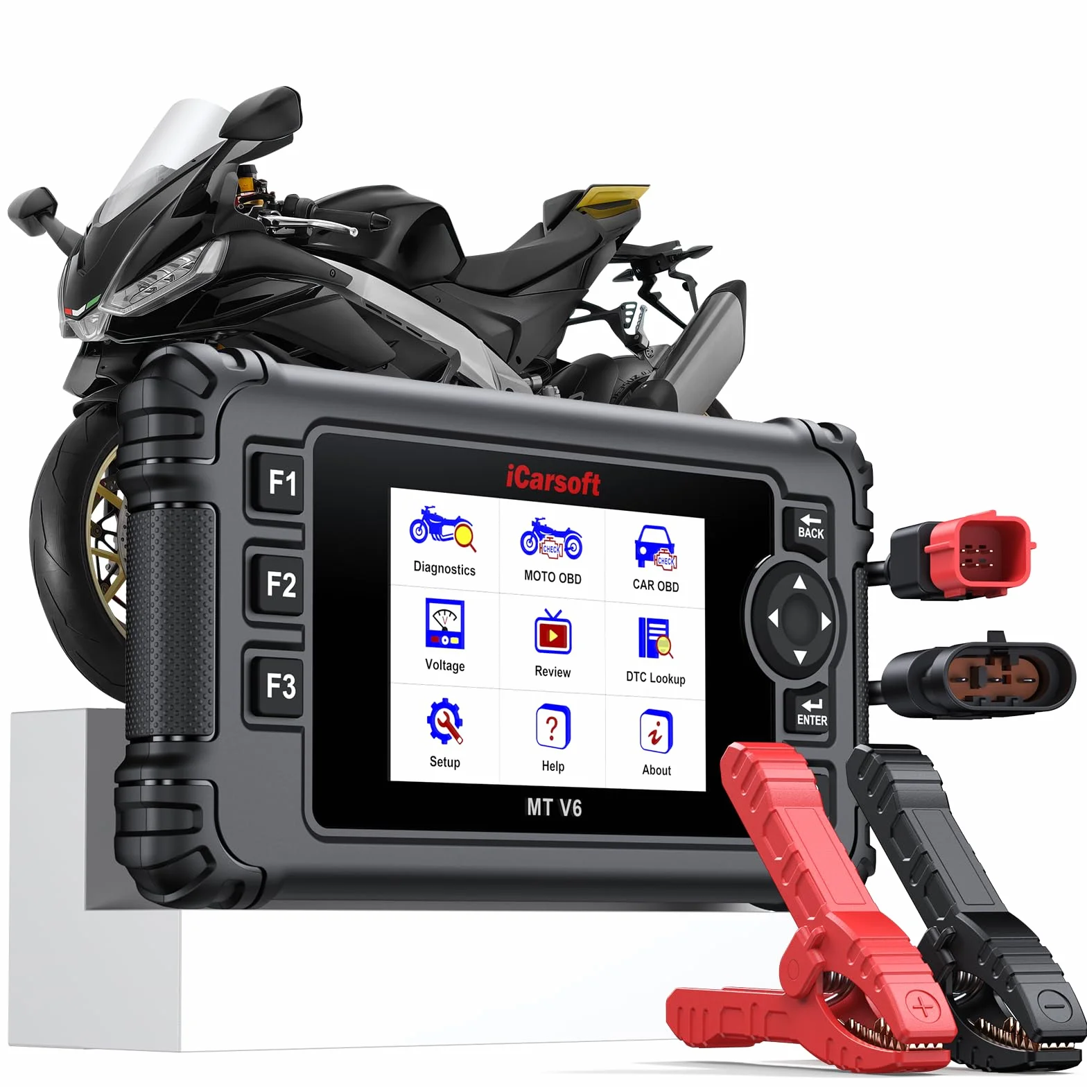 iCarsoft MT V6 Diagnostico per moto Aprilia, 88 servizi di manutenzione, 123 test bidirezionali