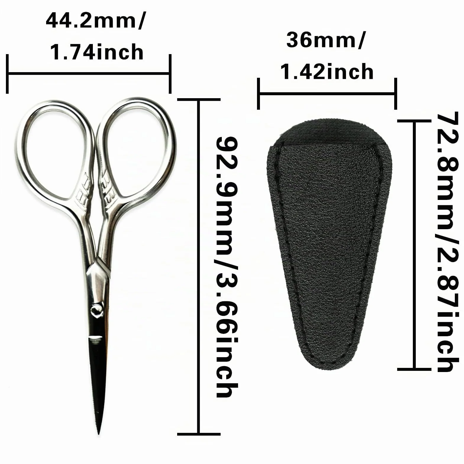 Forbici di bellezza in acciaio inossidabile con punta dritta per sopracciglio capelli naso 1 pezzo