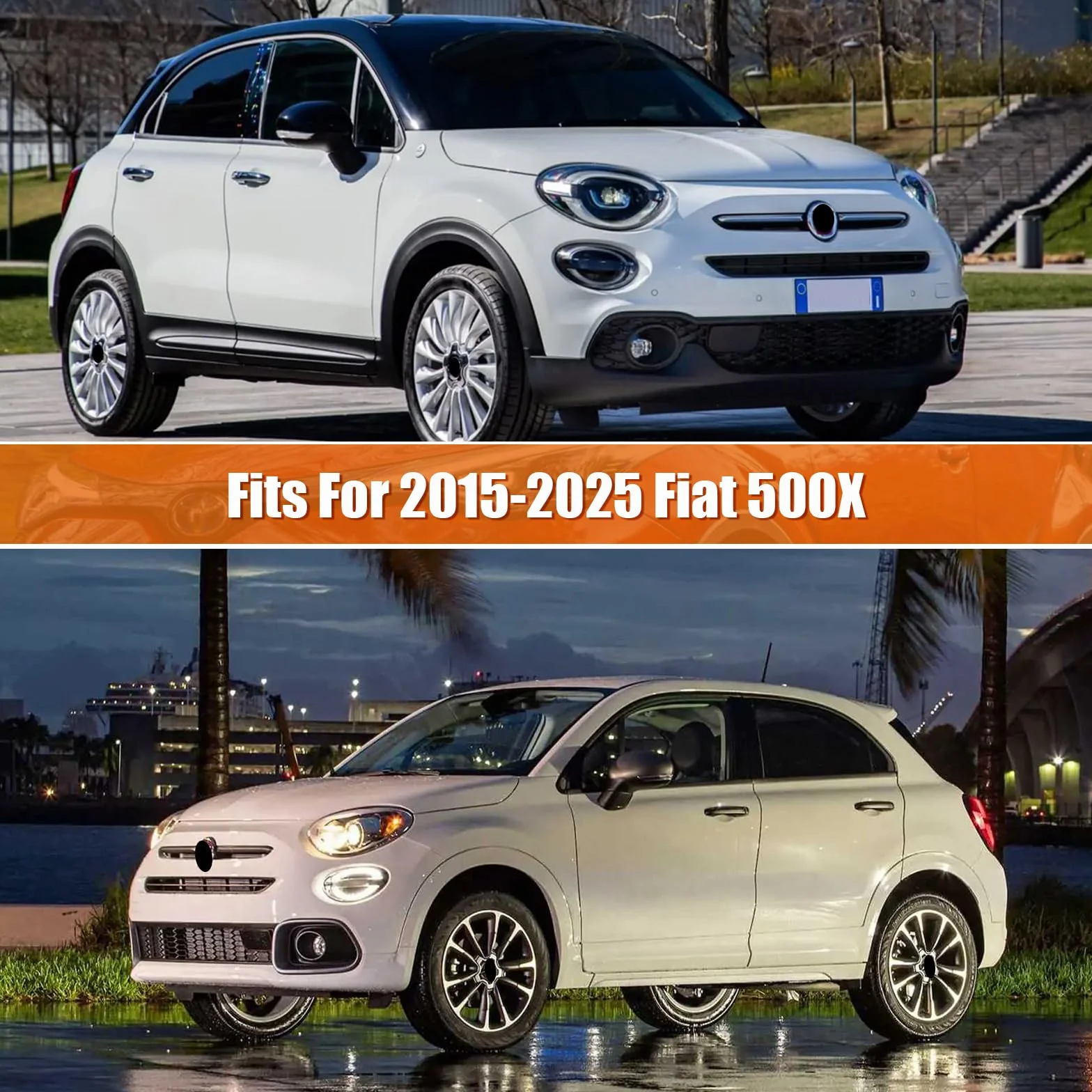 Telo Copriauto Impermeabile Compatibile con 2015-2024 Fiat 500X/Cross/Urban Look/sport, Copertura Auto per Esterno Copertura Auto Traspirante protezione da Pioggia Neve Brina Polvere Raggi Solari