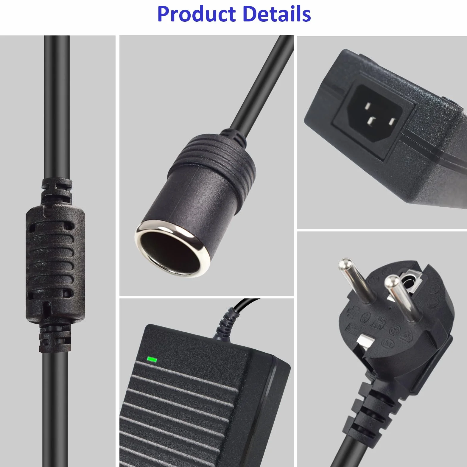 Adattatore 220V a 12V Accendisigari 10A 120W Alimentatore Convertitore per Auto