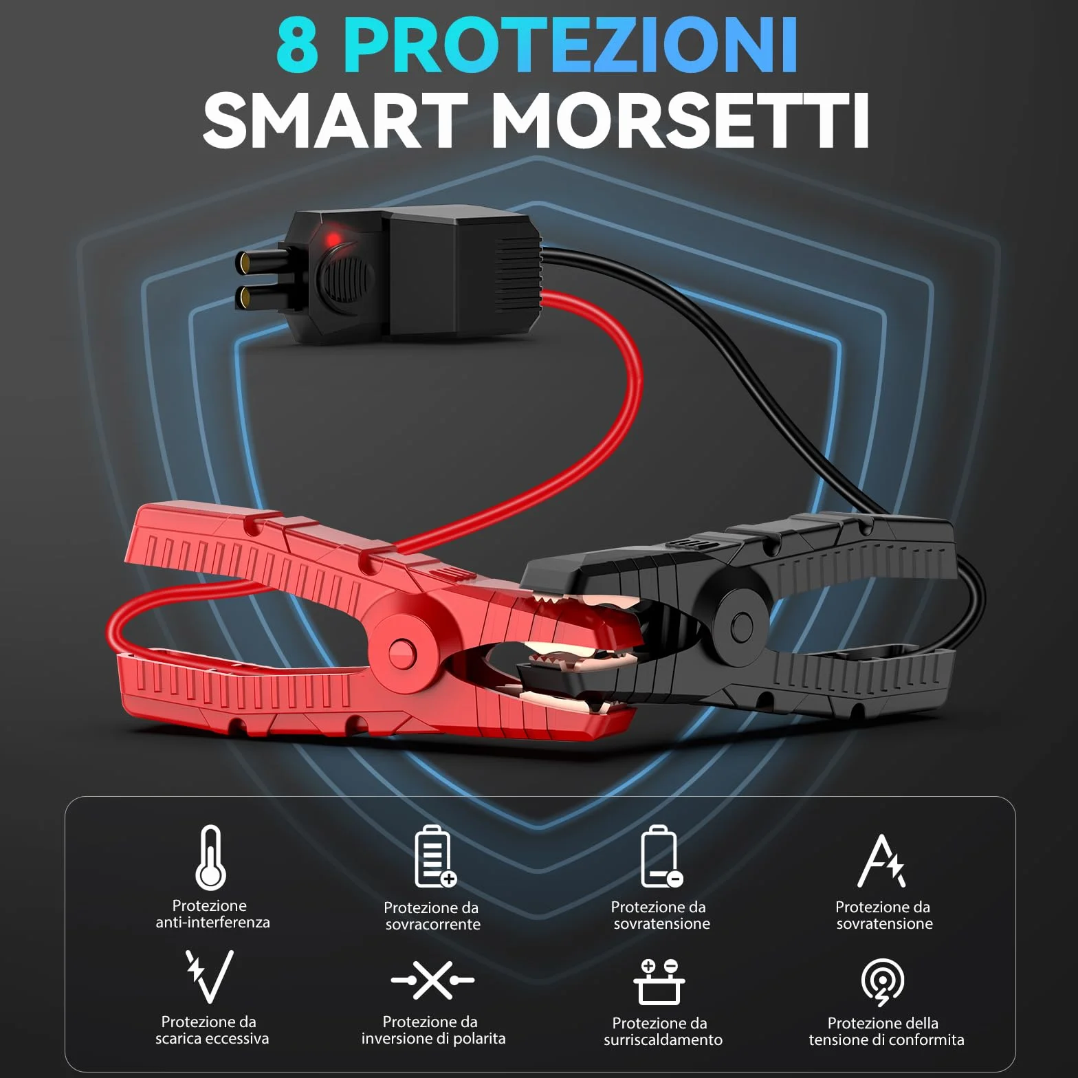 ACEZUK Avviatore Batteria 7000A Jump Start Portatile con LED LCD Booster Avviamento