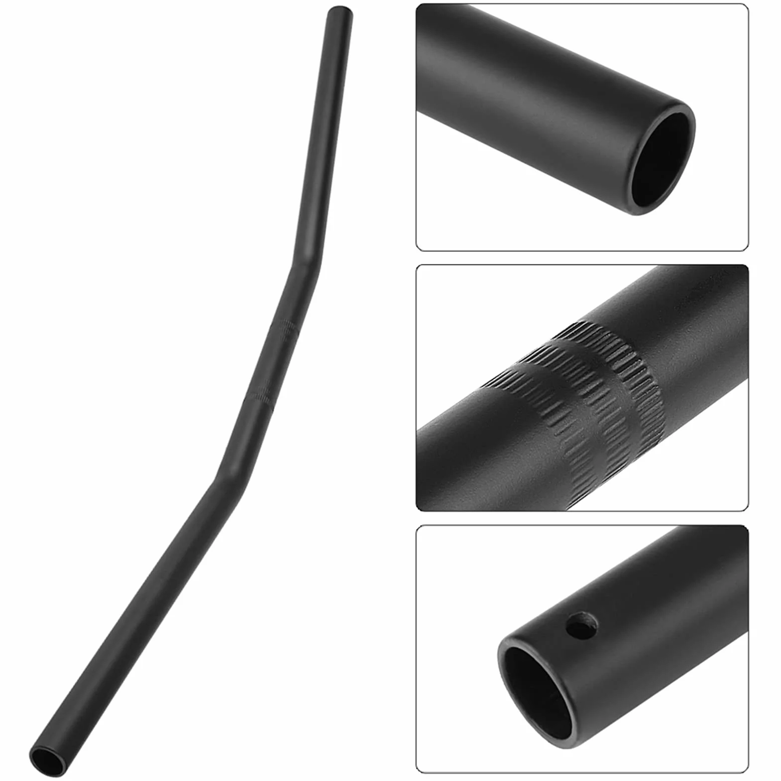Manubrio Moto 22mm Piega Bassa 7/8 Cali Nero Argento Piegato