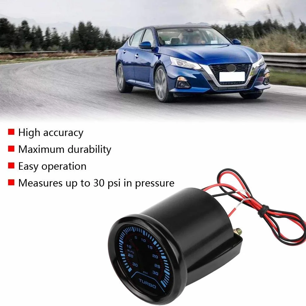 Manometro Turbo Boost, quadrante fumé universale 52 mm, quadrante turbo Boost Turbo