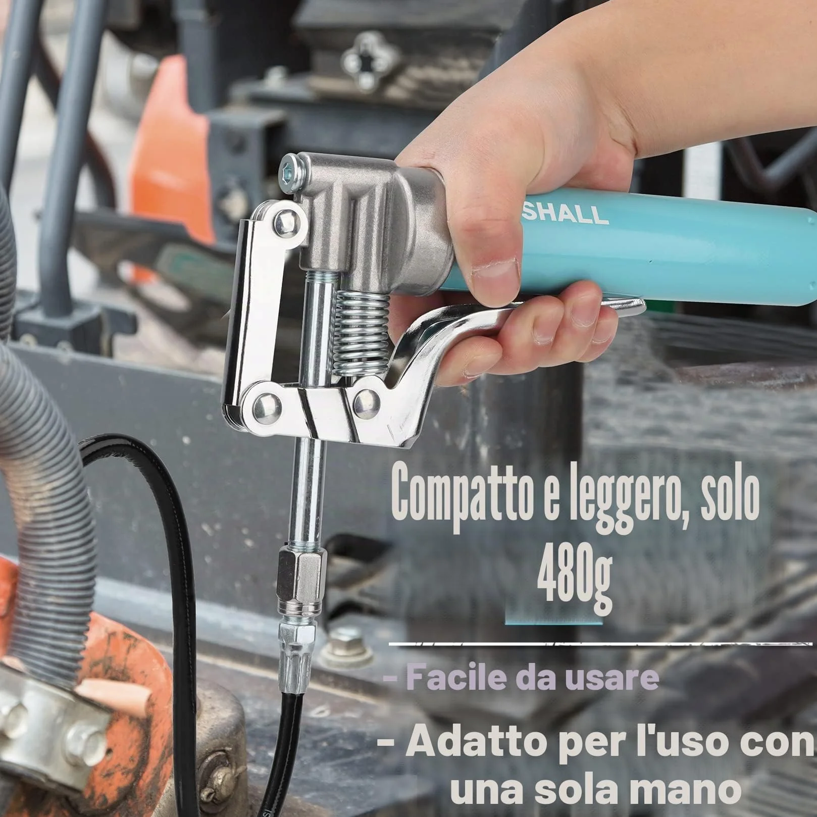 SHALL Mini pistola per grasso kit 3,52 OZ 3000 PSI ugello affilato adattatore estensione guanto PVC detergente raccordi Zerk