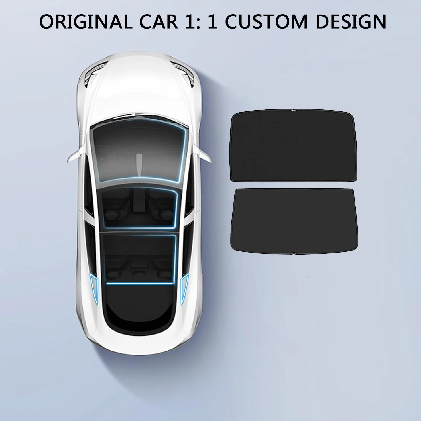 Tendine Parasole per Tettuccio Apribile per Tesla Model 3 2018-2024 2025 Highland Tetto in Vetro Parasole Protezione dai Raggi UV, Nero (Prodotto dalla Cina)