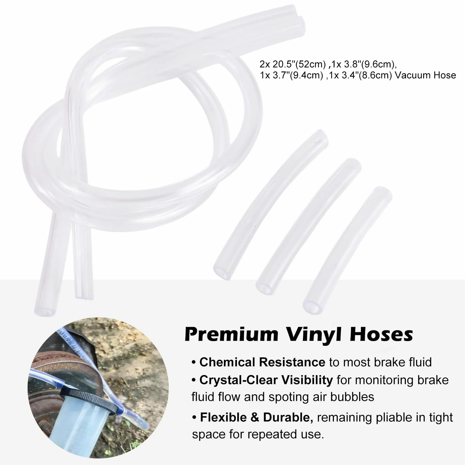 FreeTec Pompa Vuoto Spurgo Freni 21 Pezzi Kit Tester Manuale Depressione Auto Moto