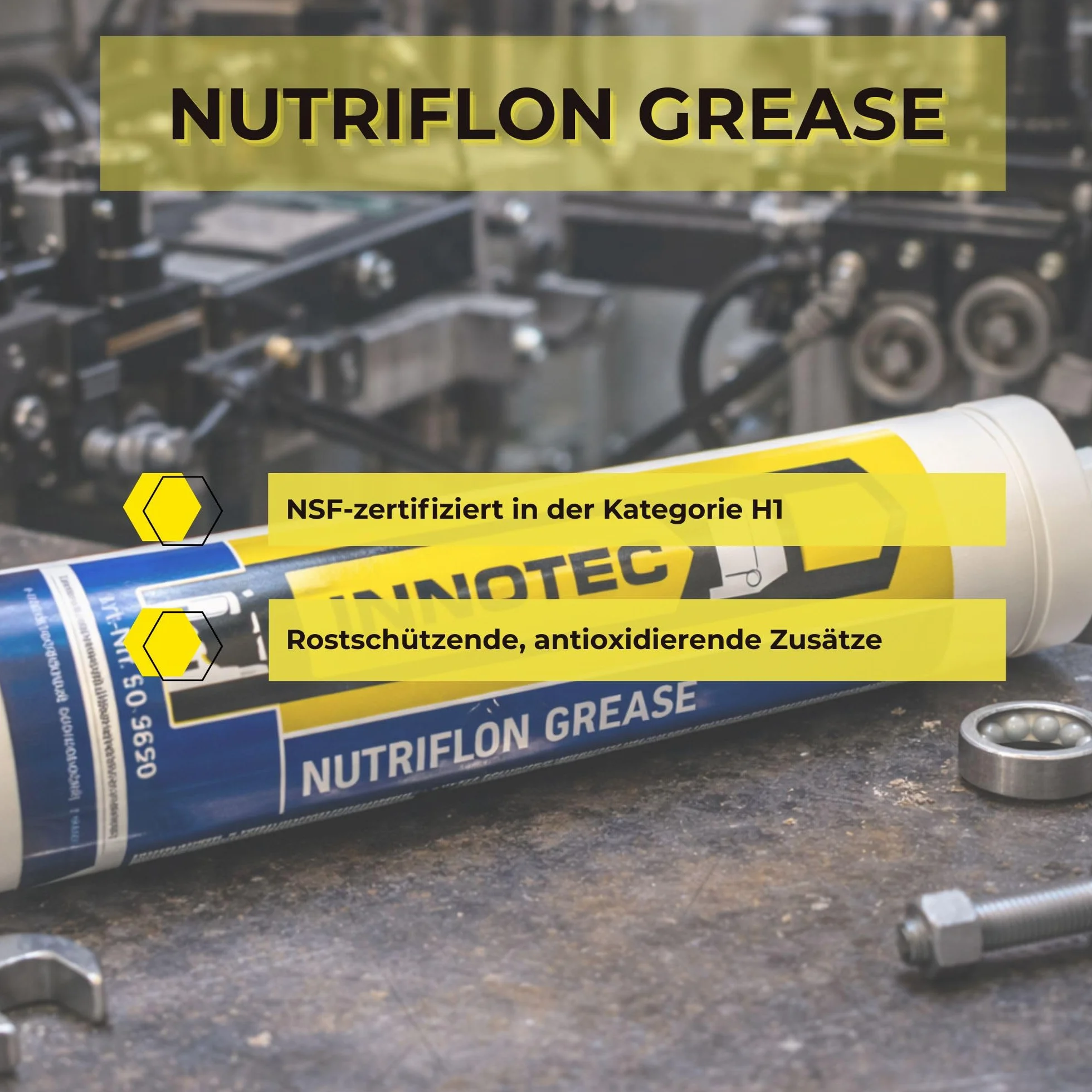 INNOTEC Nutriflon Grease 400 g Grasso lubrificante bianco alimentare NSF-H1 anticorrosione resistente all'acqua