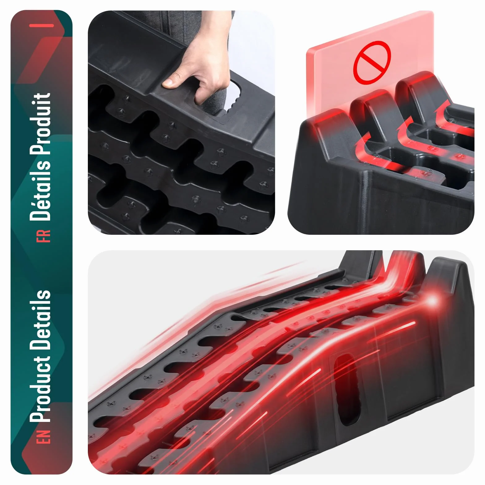 VOUNOT® Set di 2 Rampe per Auto da 5 Tonnellate Rampe di Carico Antiscivolo